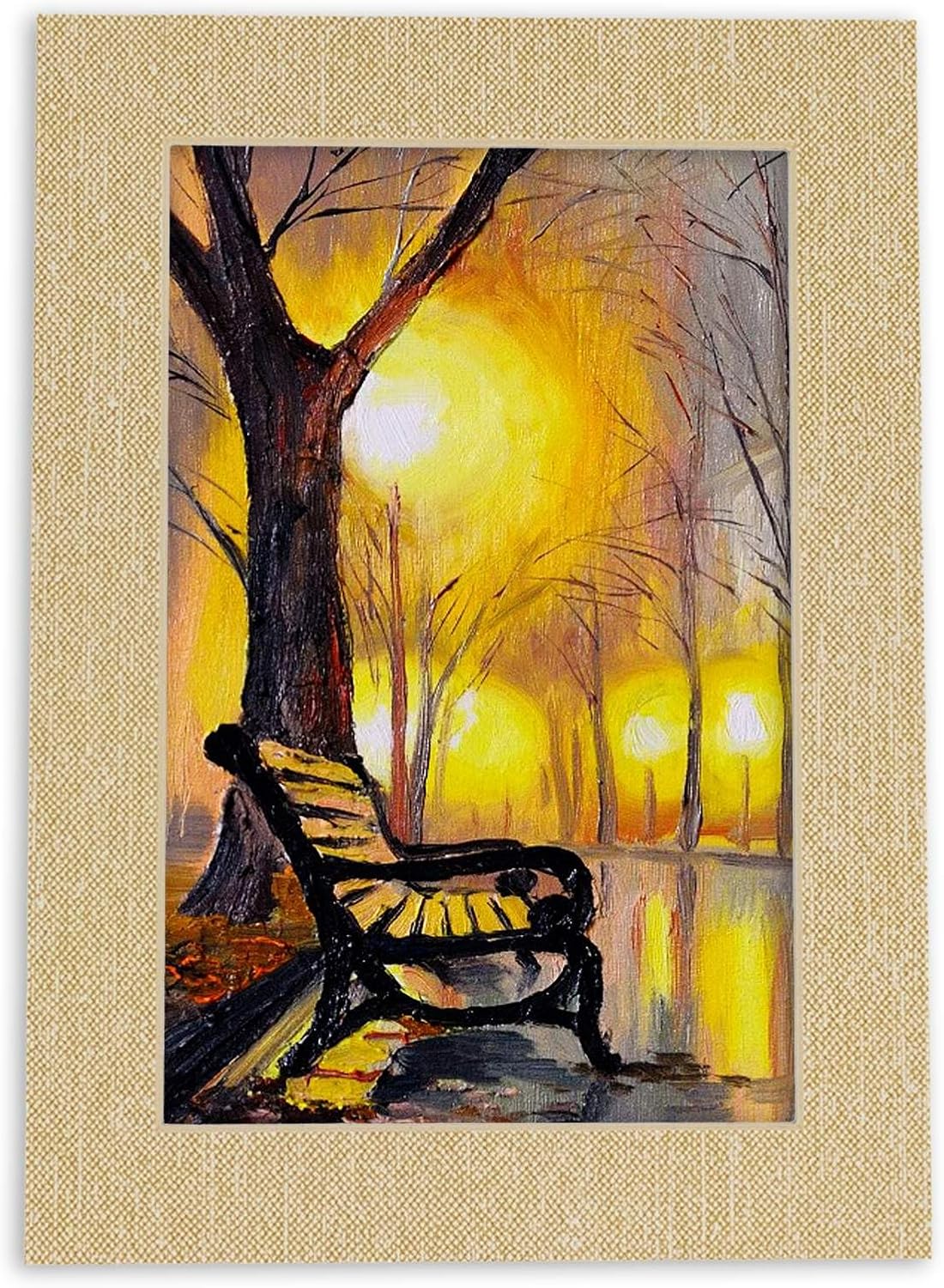 8x10 Mat Bevel Cut for 5x8 Photos - Acid Free Fresh Linen Canvas Precut Matboard - For Pictures, Photos, Framing - 4-ply Thickness