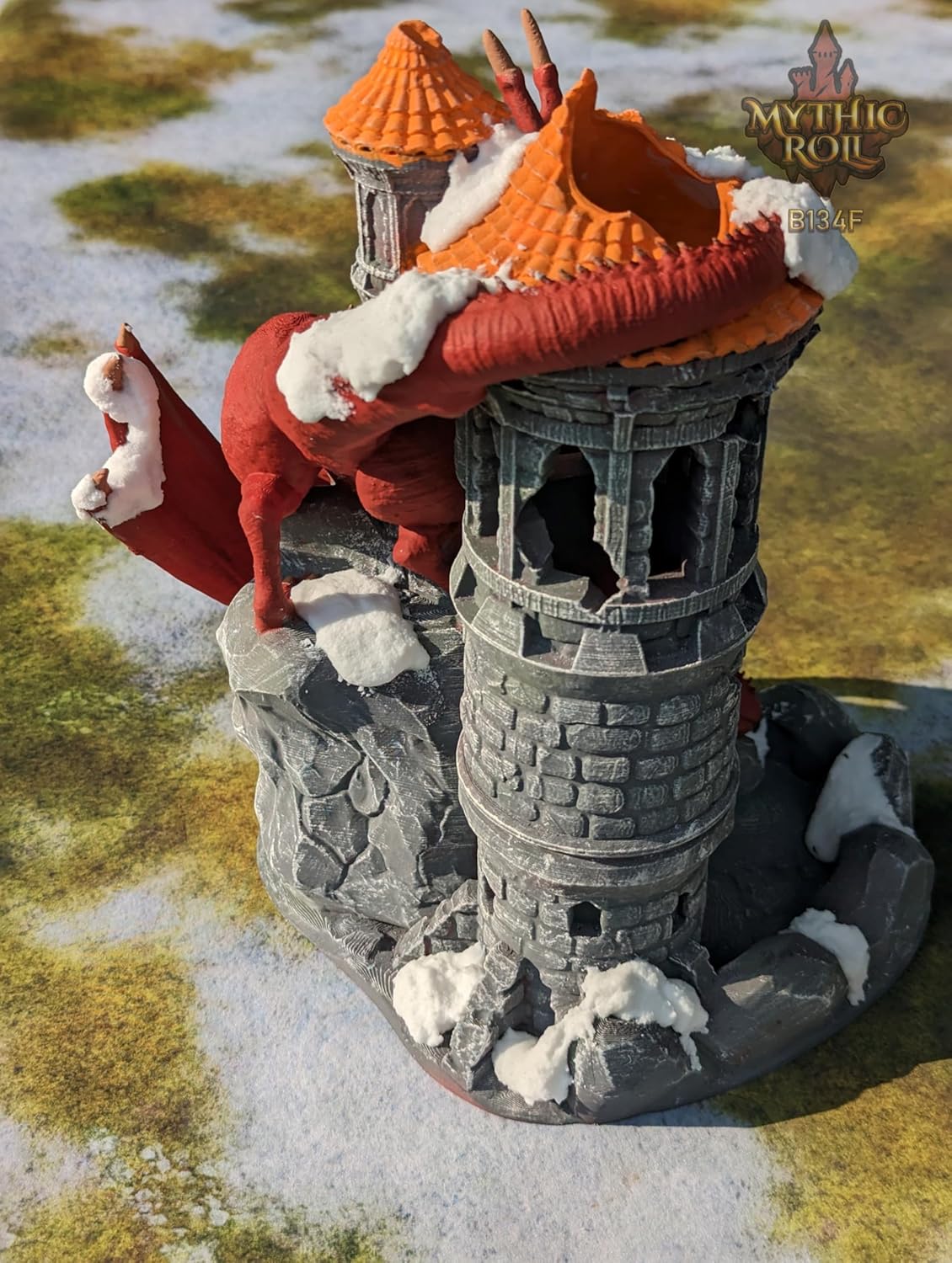 Dragon 3D Printed Dice Tower - Mythic Roll Collection - Unchained Games - Ascend to New Heights with your Rolls! (07.) Neon Yellow)