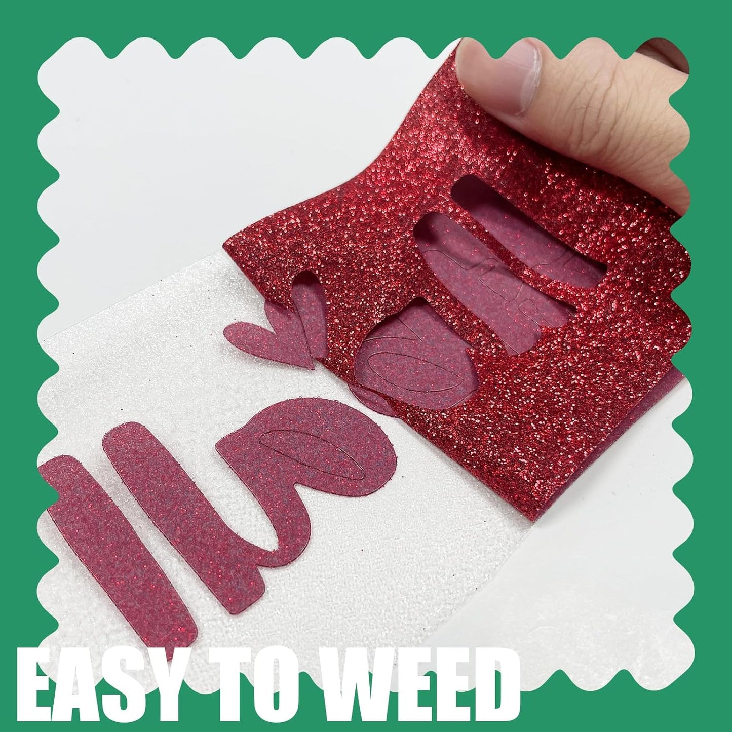 Red Glitter HTV Heat Transfer Vinyl, 12" x 8ft lron on Vinyl, for T-Shirt Ironing, Vinyl HTV Easy to Cut and Weed, The Best Choice for DIY Creativity. (red, 12" x 8ft)