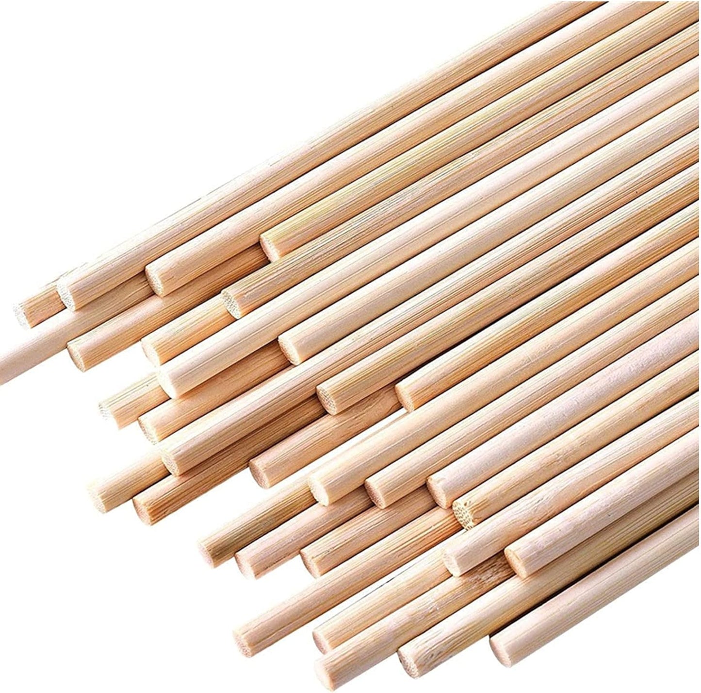 HOPELF 100PCS Dowel Rods - 1/4 x 12 Inch Bamboo Sticks - for Crafts, Cake Dowels and DIYers