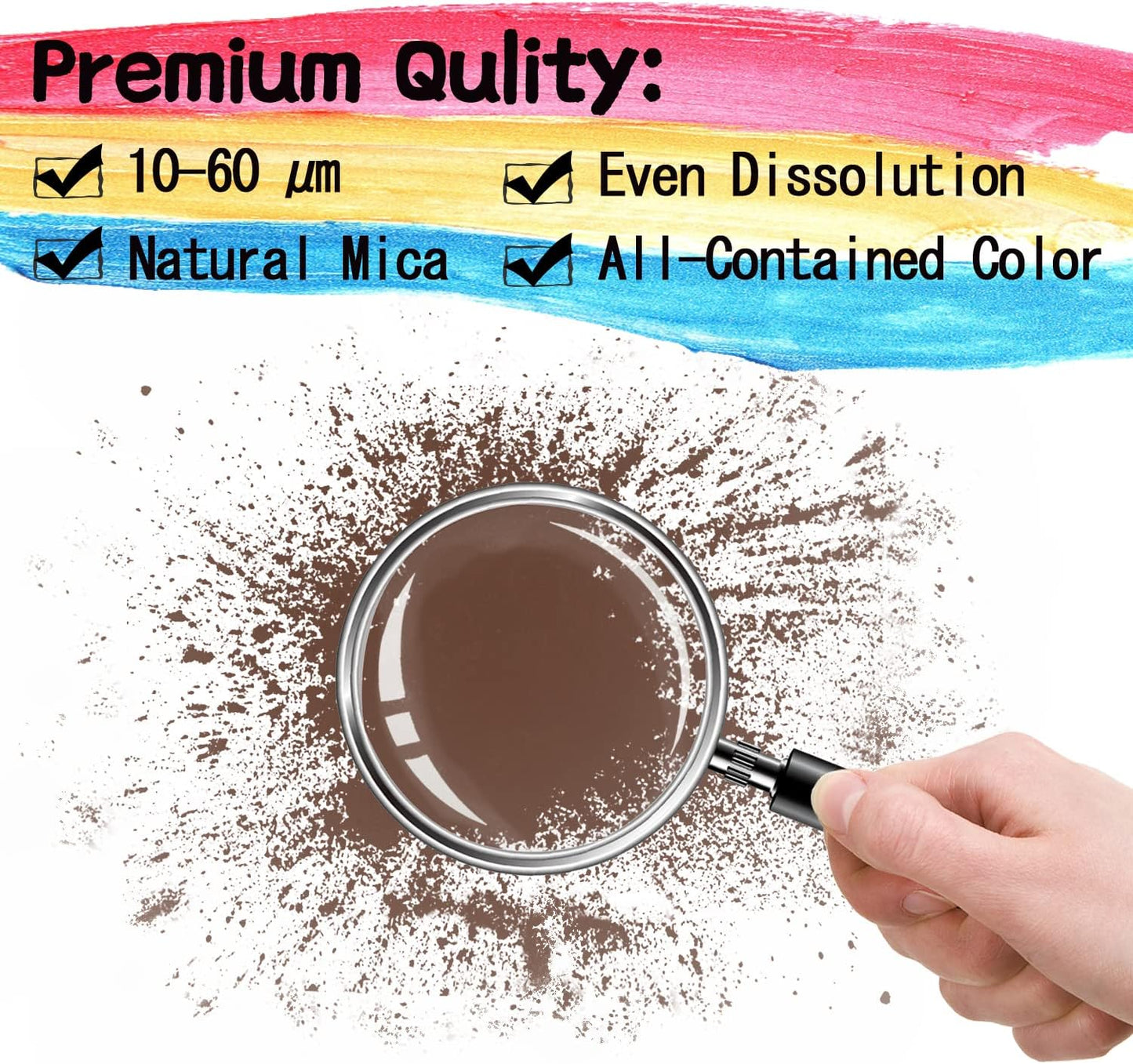 Mica Powder - 60g Mica Powder for Epoxy Resin - Pearl Pigment Powder Dye for Resin/Eye Shadow/Soap Making/Nails/Bath Bombs etc. (Brown)