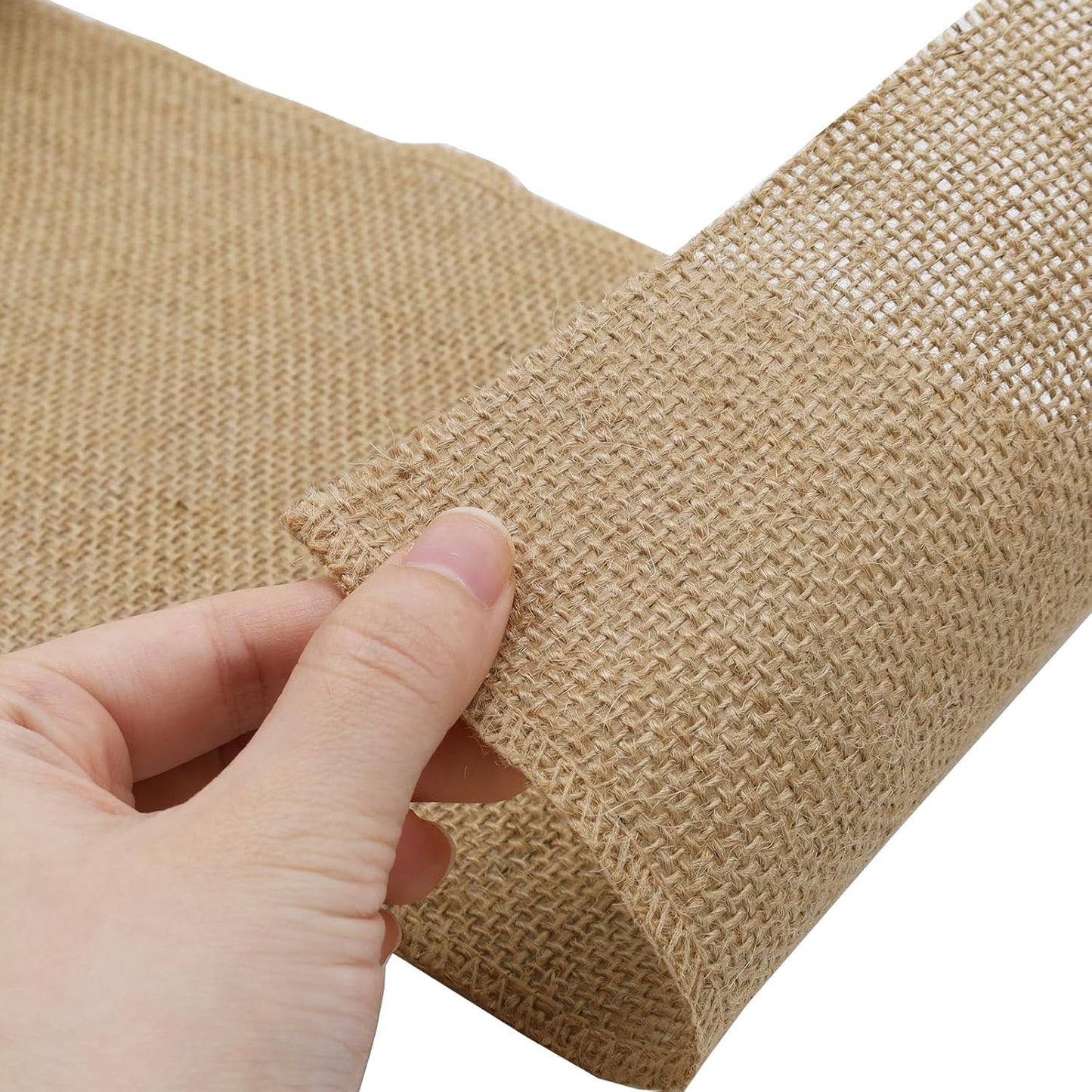 LaRibbons 6 Inch Burlap Wide Fabric Craft Ribbon，10 Yard, Natural Brown Ribbon for Bow Crafting,Wreath-Making, Tree Decoration