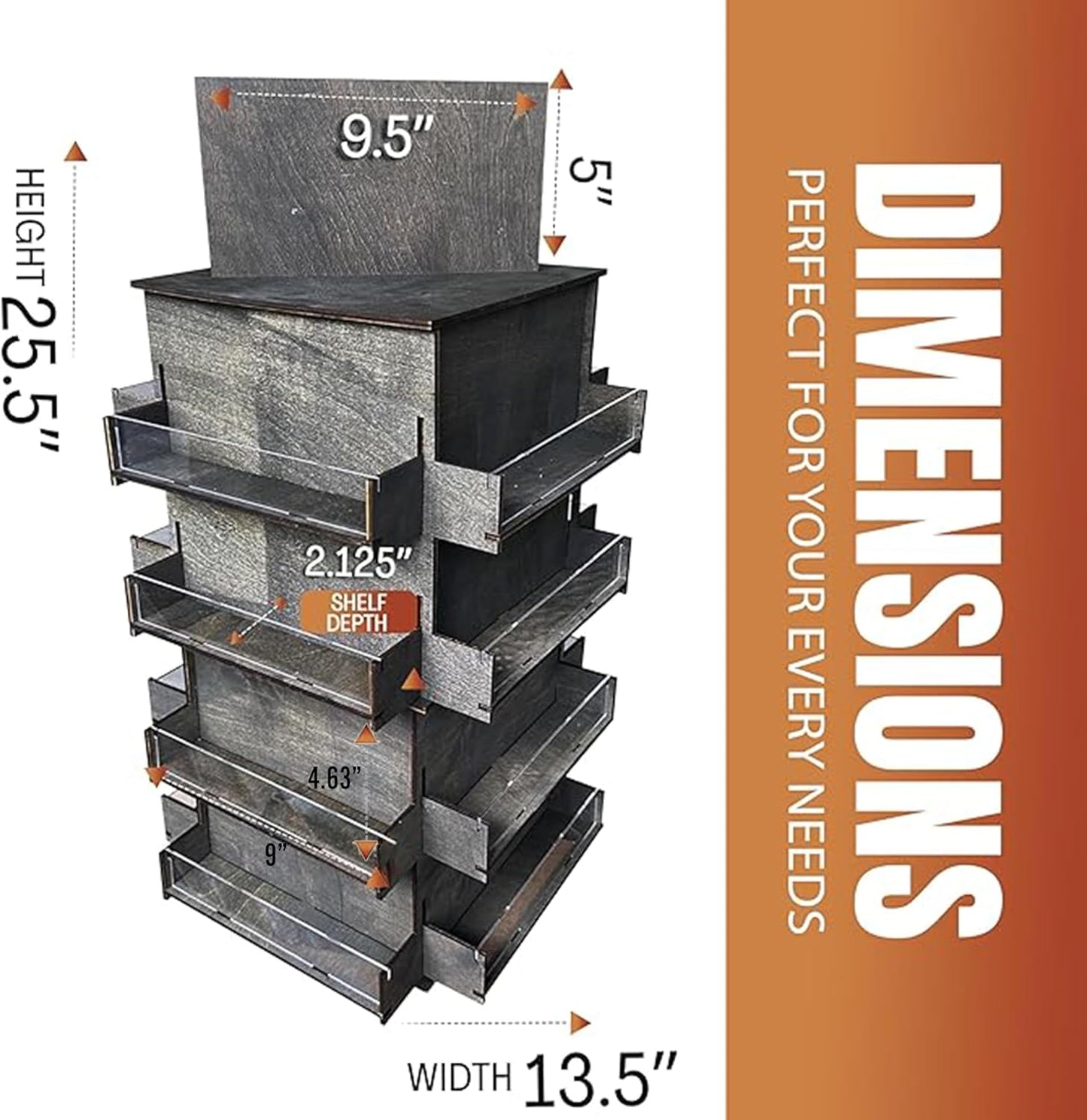4-Sided Rotating Display Stand - Craft Shows, Trade Shows, Markets - Small & Medium-Sized Items like Stickers, Postcards, Coasters, Note Pads, Napkins - Heavy-Duty, Easy to Assemble (Black)…