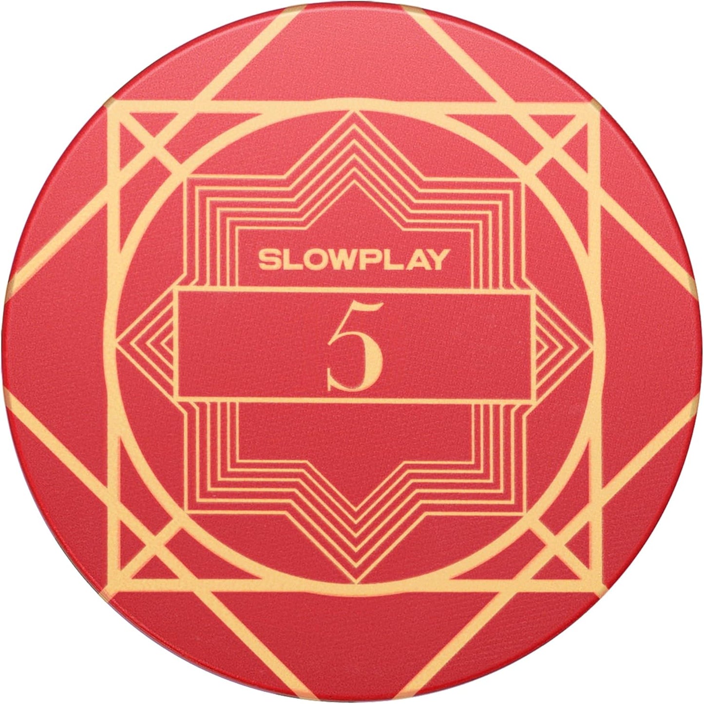 SLOWPLAY Nash Ceramic Poker Chips in Bulk, Casino Grade Ceramic 10-Gram Poker Chip for Texas Hold'em, 39mm Professional Chips Pack of 50 with Denomination of 5