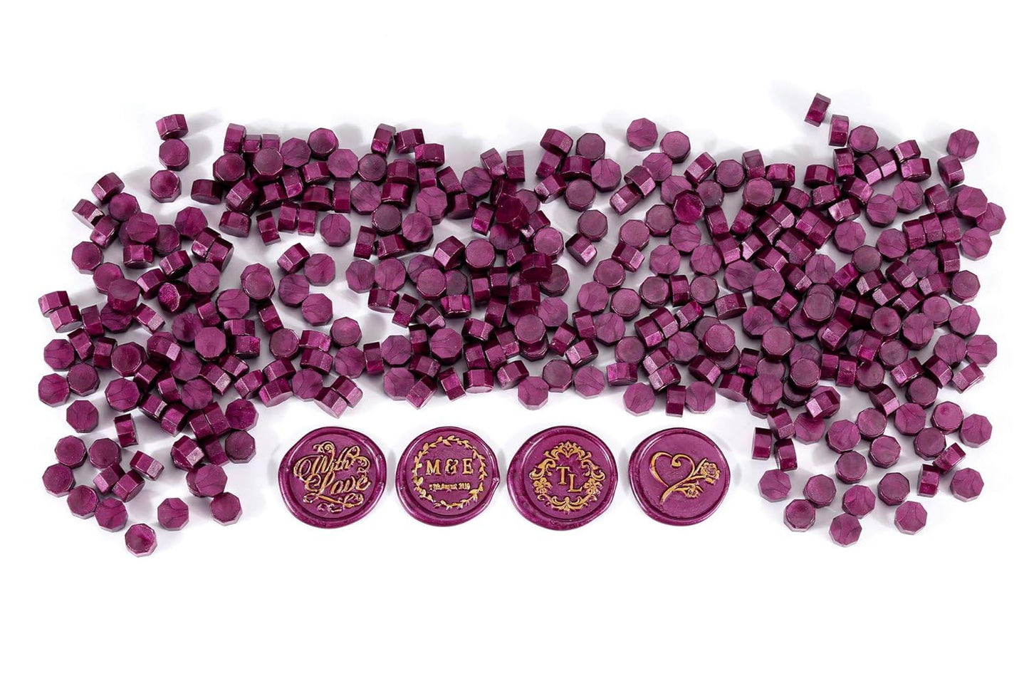 Yoption 360 Pcs Purplish Red Sealing Wax Beads Set for Wax Seal Stamp with Candles and Melting Spoon