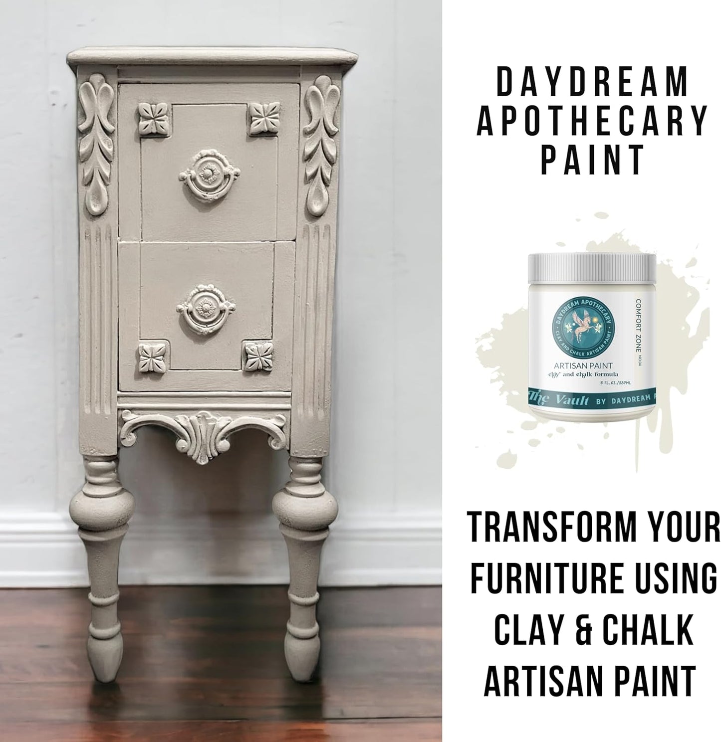 Daydream Apothecary Premium Chalk Style Paint for Furniture, Home Décor, Wood, DIY Interior Projects, Quick Dry, No Prep or Prime Needed, Matte Beige - 8oz
