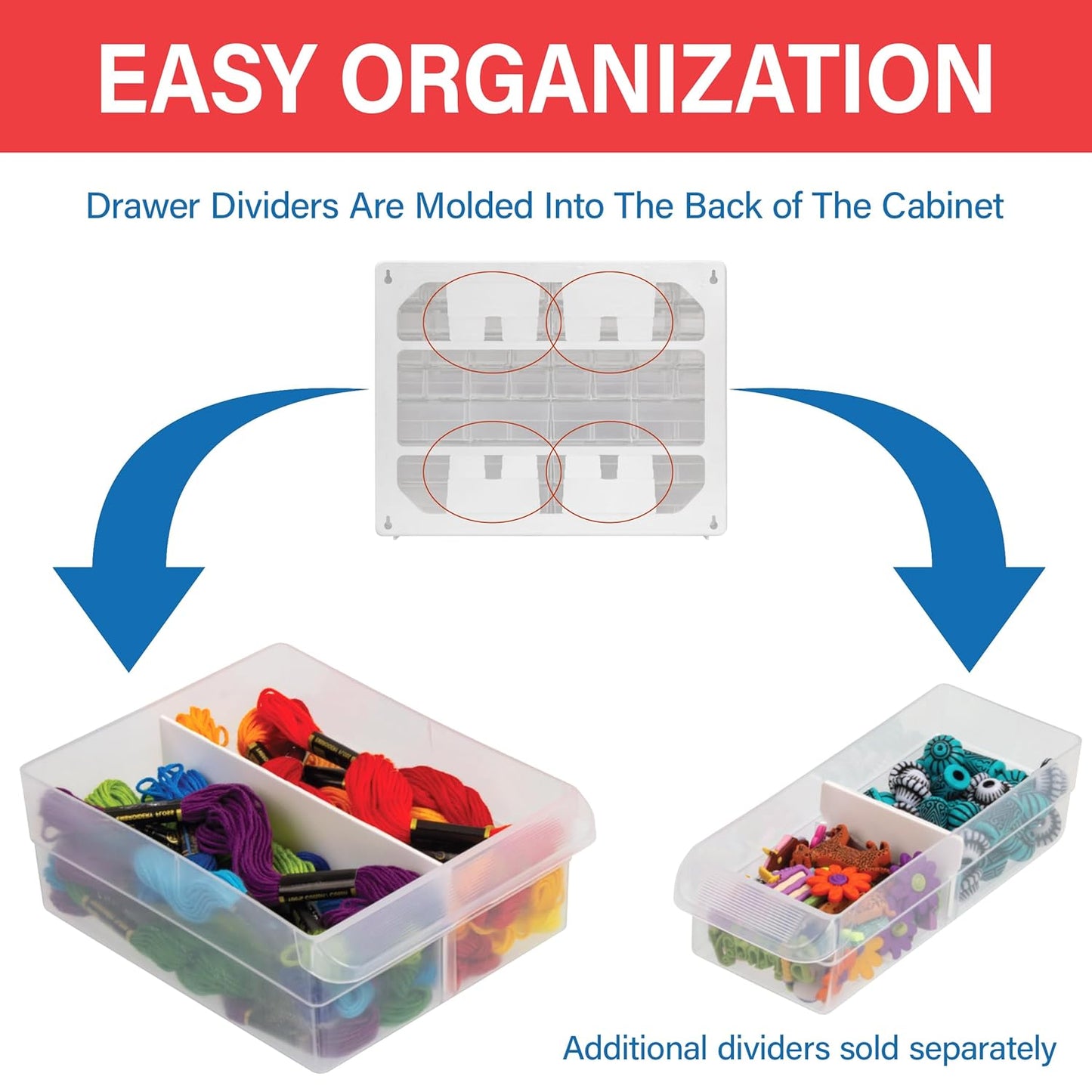 Akro-Mils 64-Drawer Plastic Drawer Storage Cabinet for Garage Organization, Bead Organizer, Building Bricks Storage, Teacher Toolbox, Makeup Organizer, 20" W x 6" D x 16" H, 10164 Yellow