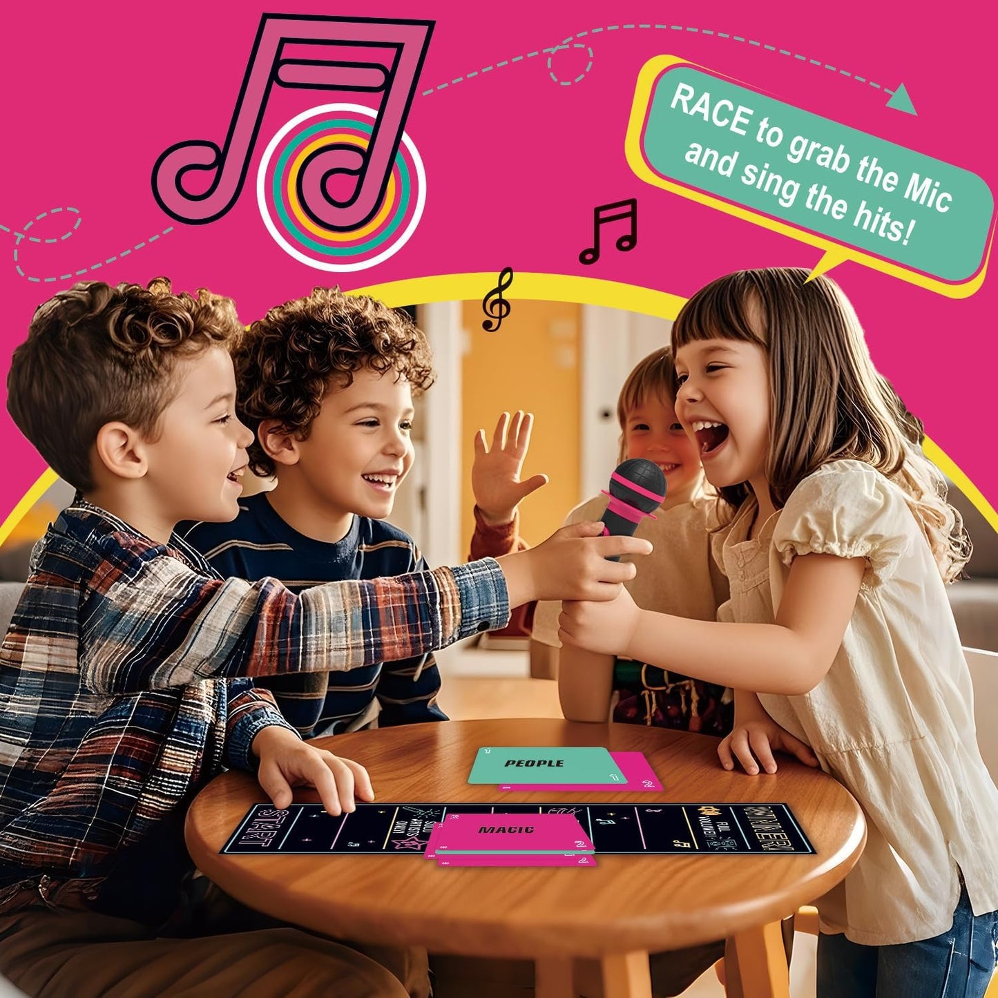 Grab The Mic Game,Hilarious Karaoke Party Card Game for 2-10 Players, Perfect for Game Night & Gatherings