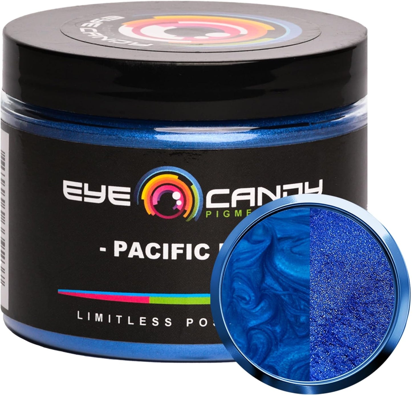 Eye Candy Pigments Premium Blue Mica Powder - Pacific Blue (50gr) - for Epoxy, Resin, Soap, Paint, Woodworking, Acrylic Pouring, Bath Bombs, Fishing Lures - DIY Arts and Crafts Additive
