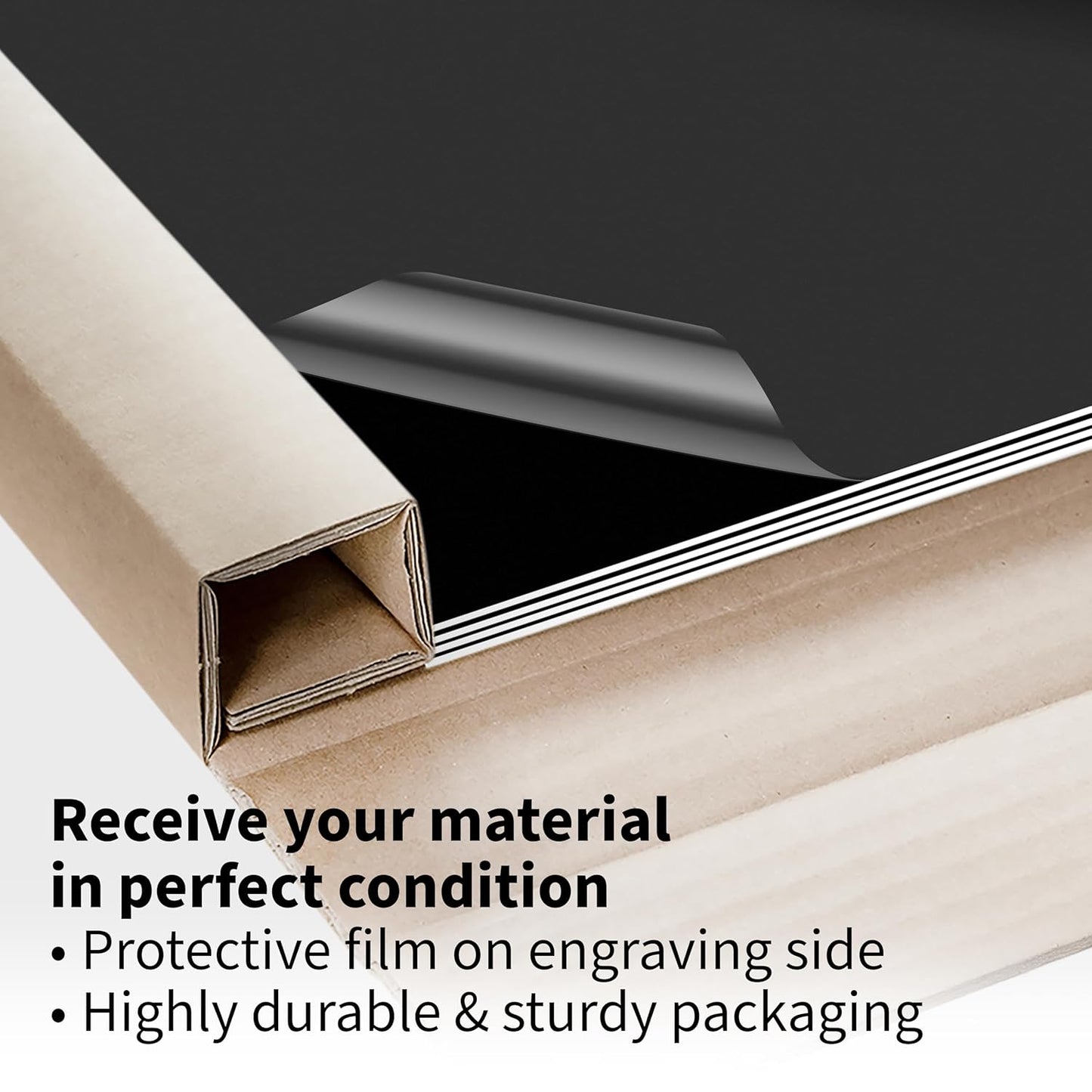 Trotec TroLase | 12"x24"x1/8", 4 Pcs | Black/White | 2 Ply | Modified Acrylic | Laser Engraving Double Color Plastic Sheet | Engraving Blanks for Laser, Saw, Guillotine | Made in USA