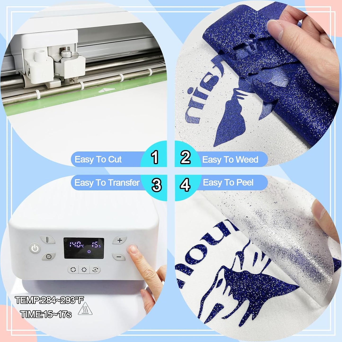Bronze Glitter Heat Transfer Vinyl 12Inch*6FT Glitter Iron on Vinyl for T Shirts Easy to Cut and Weed Compatible with All Cutter Machines HTV Vinyl Iron on for Cricut (Bronze, 12Inches*6Ft)