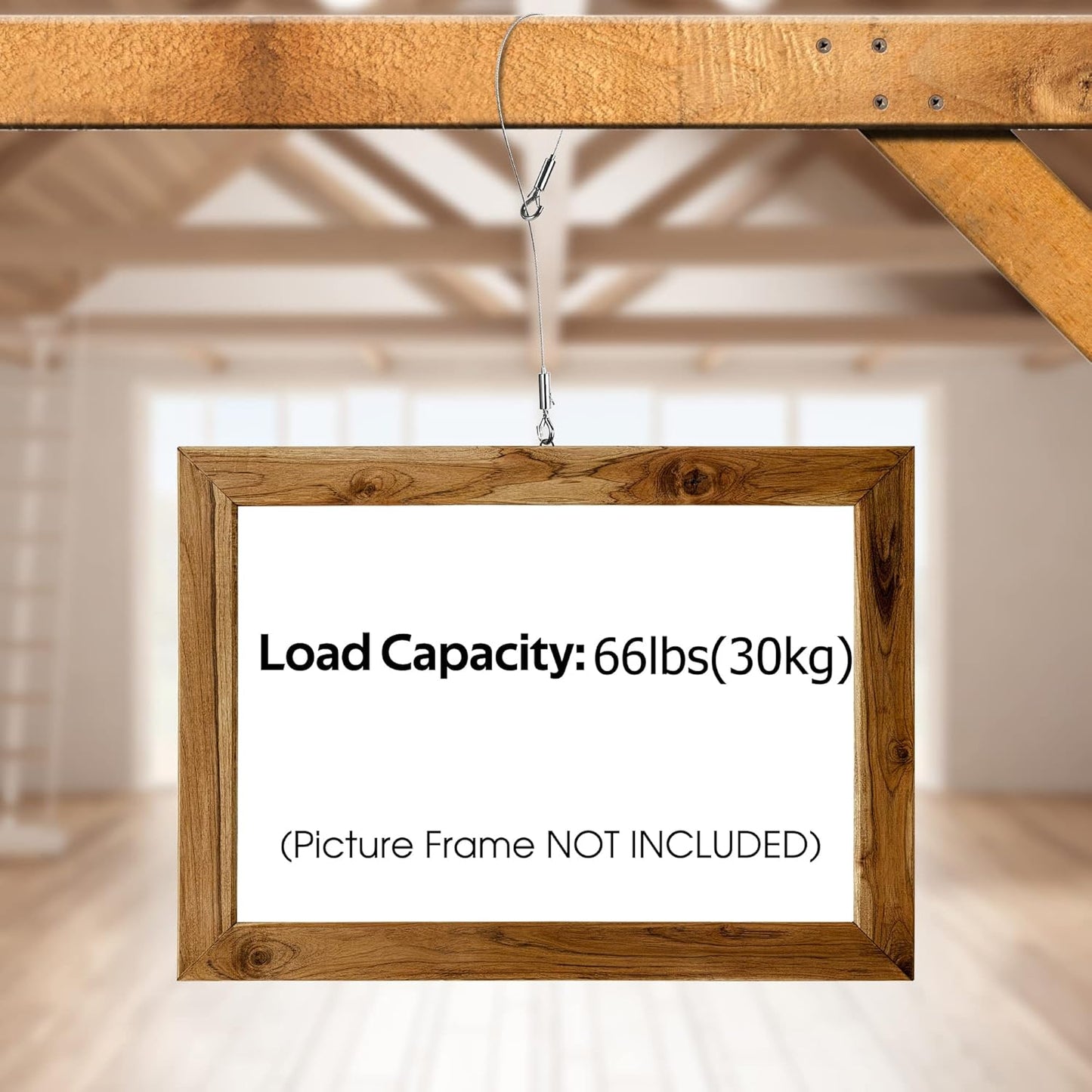 4PCS Picture Hanging Wire Kit Supports 66lbs,Hanging System with Adjustable Photo Hook and 2.5m x1.5mm Stainless Steel Wire Rope for Hanging Frame Picture Photo Mirror Artwork Light Flowerpot