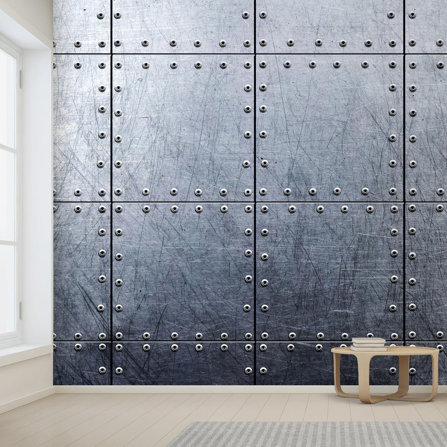 wall26 Wall Sticker/Wall Mural Metal Background, Not Peel and Stick, Non-Woven Wallpaper Decorative for Bedroom, Living Room, Office - 132x168 inches