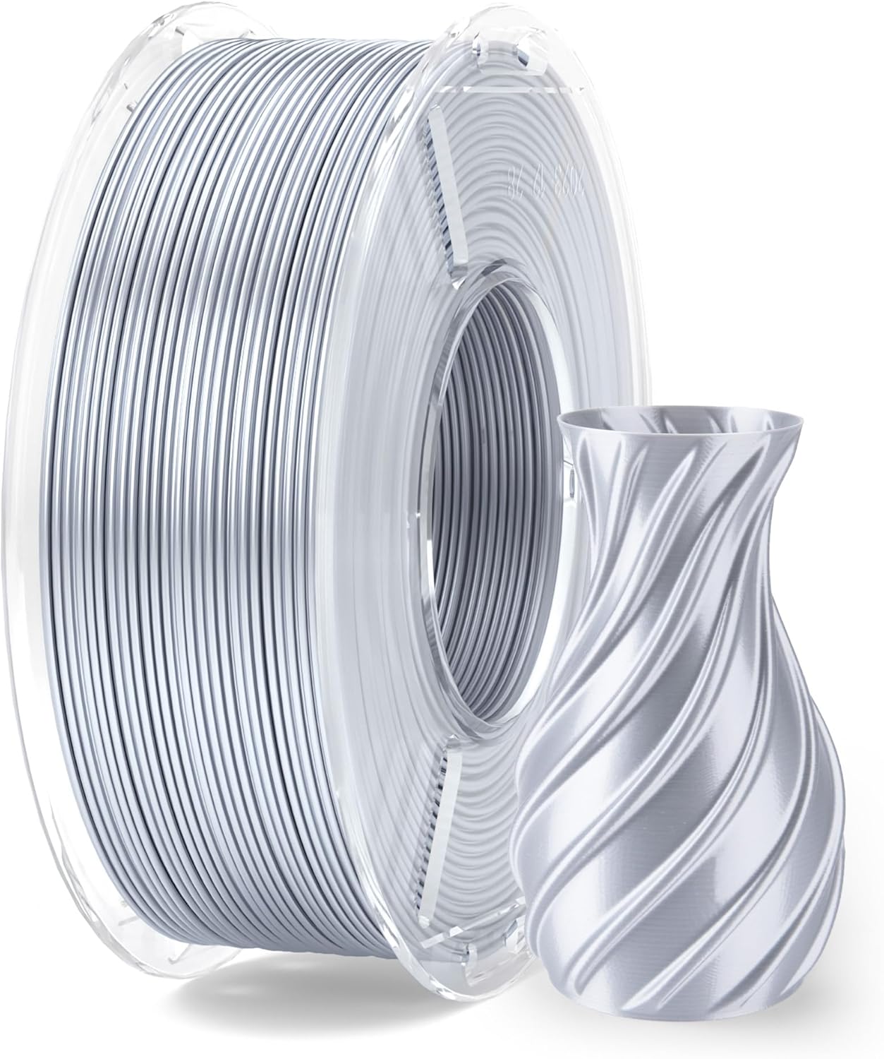 ELEGOO Silk PLA Filament 1.75mm Silver Grey 250g, Shiny 3D Printer Filament Dimensional Accuracy +/- 0.02mm, 250g Spool Fits for Most FDM 3D Printers