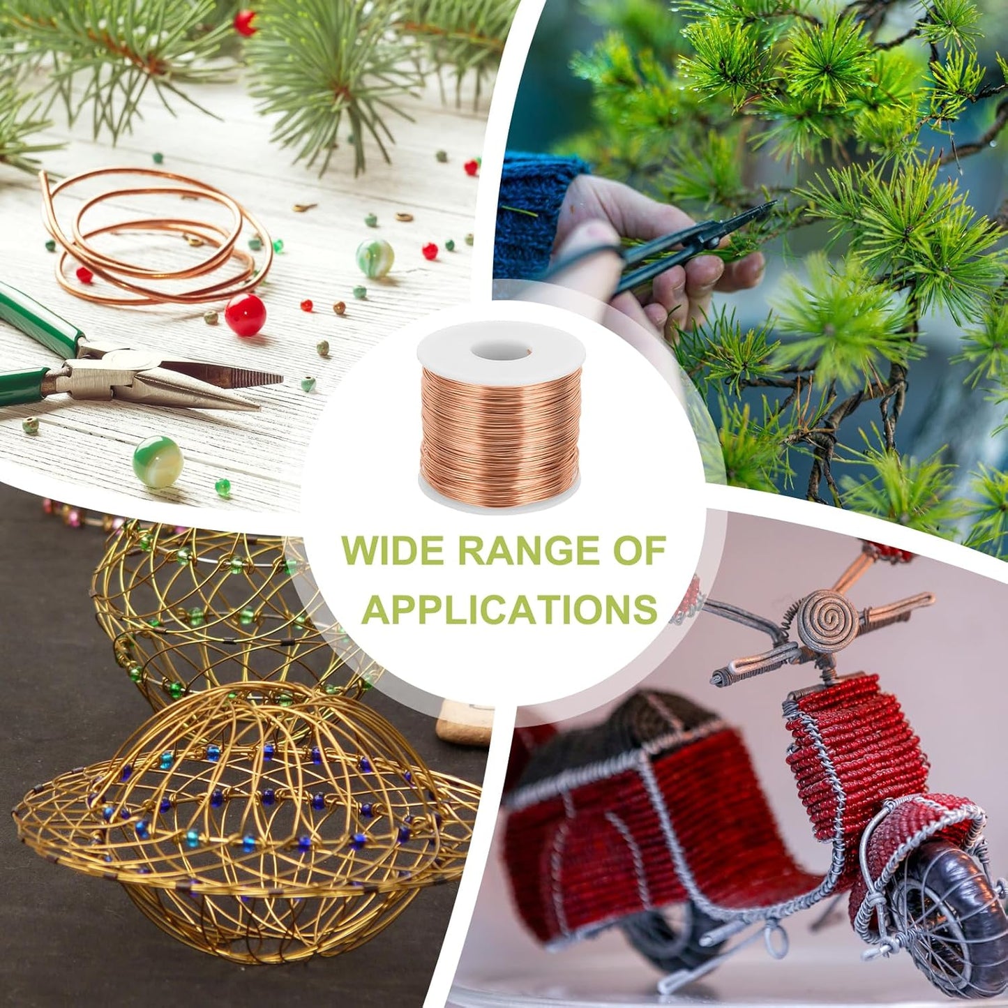 MECCANIXITY 20 Gauge Anodized Aluminum Craft Wire Bendable Bonsai Training Wire 771 Feet 0.8mm for Sculpting Crafts Wreath Floral Beading Jewelry Making, Copper Tone