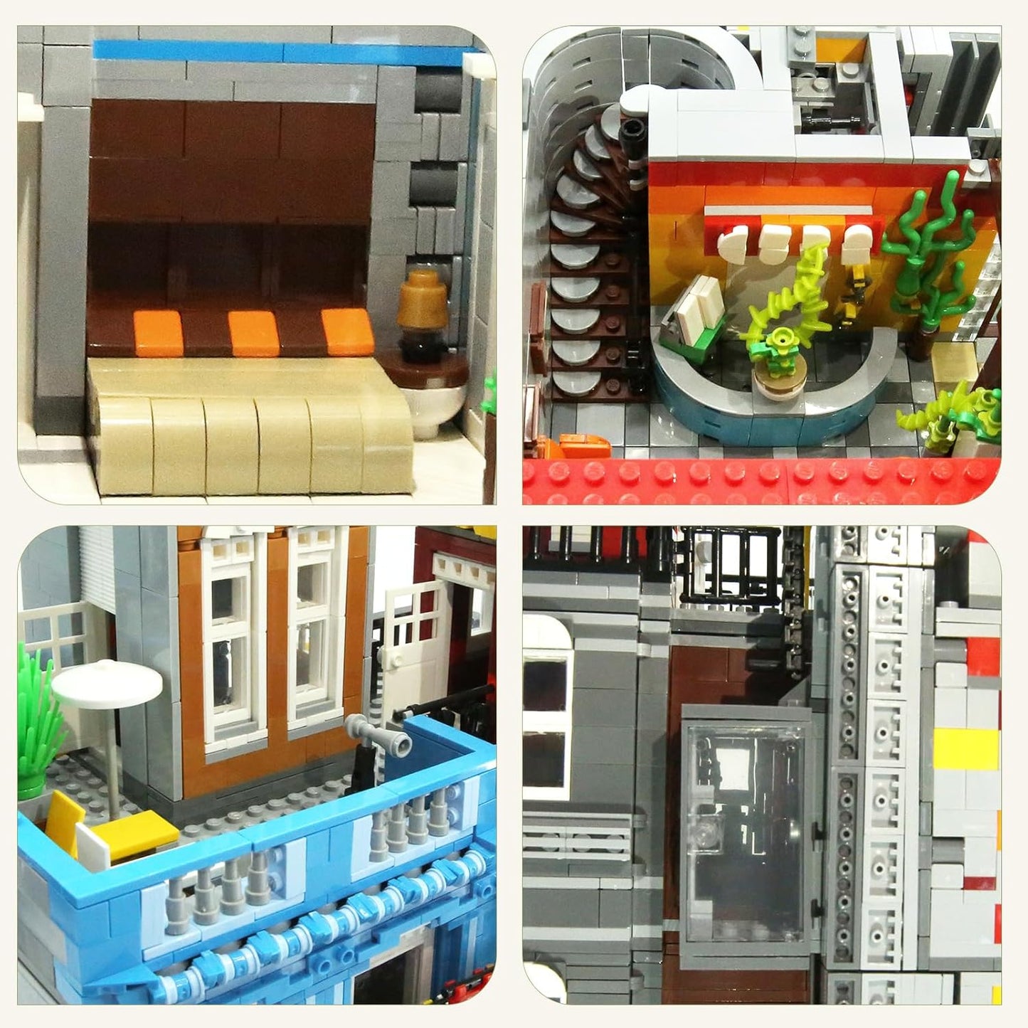 ZenithFlow Street View Building Blocks Kit, Cuba Hotel Mini Blocks Construction Toys European Architecture Model House Store Building Set, Idea Gifts Home Decoration Collection for Adults (3959 PCS)