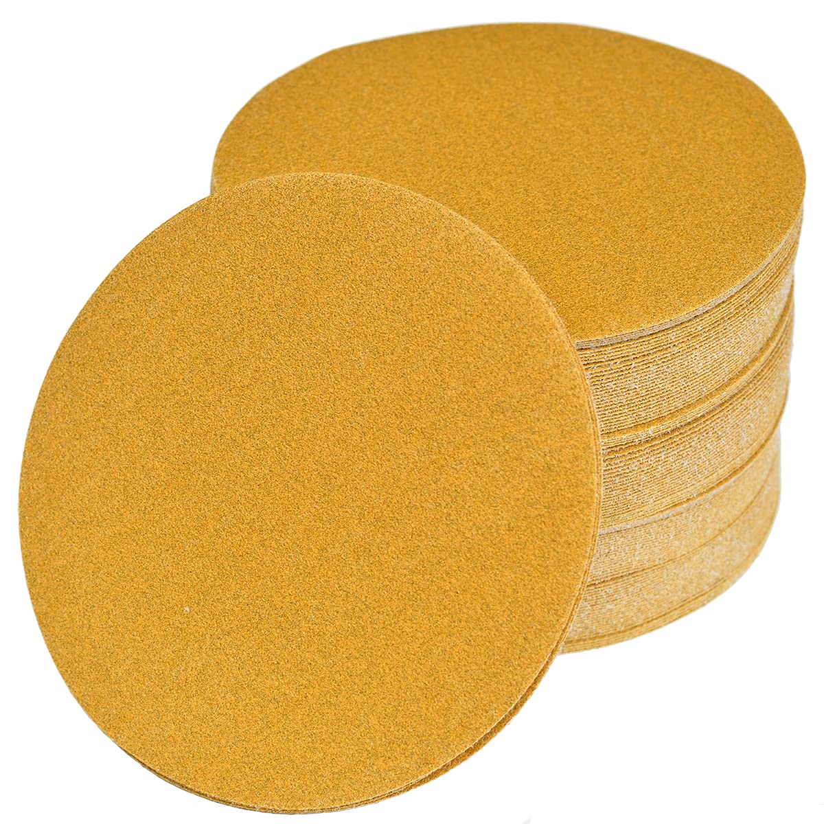 6-Inch No-Hole Hook and Loop Sanding Discs 120-Grit, Random Orbital Sandpaper for Automotive and Woodworking, 100-Pack