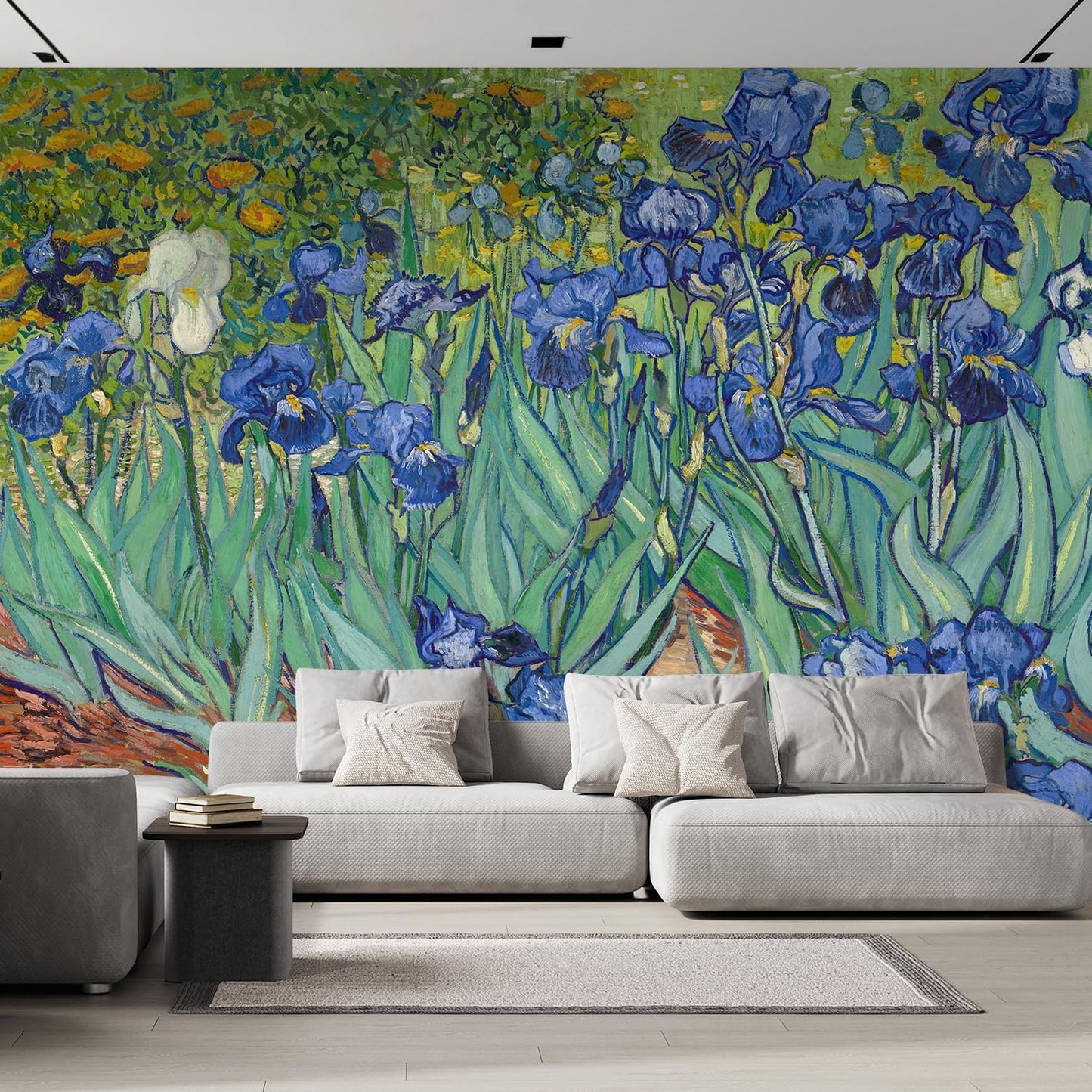 wall26 Irises by Vincent Van Gogh Dutch Impressionism 20th Century Artist Peel and Stick Large Wall Mural, Removable Wallpaper, Home Decor - 132x144 inches