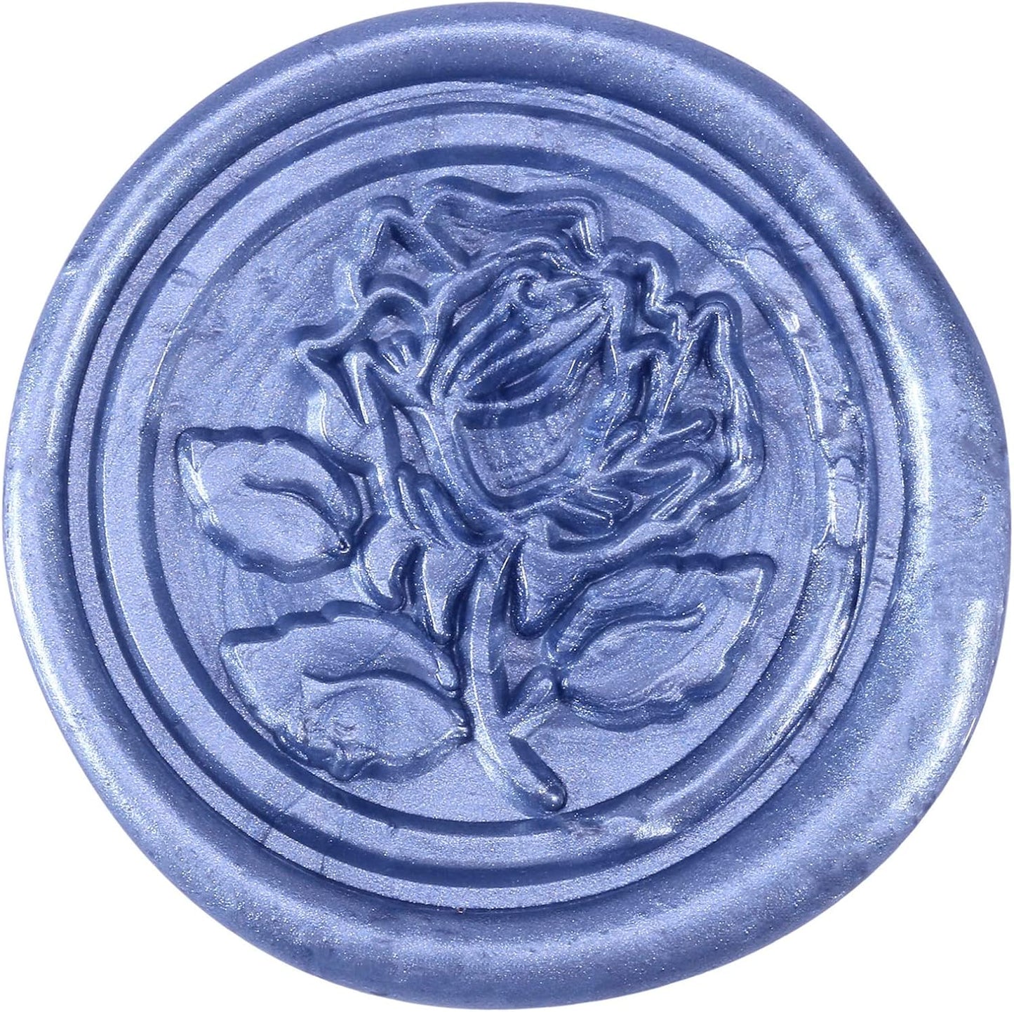 Yoption 5 Pieces Metallic Blue Sealing Wax Sticks, Antique Totem Fire Manuscript Wax Seal Sticks with Wicks for Wax Seal Stamp (Metallic Blue)
