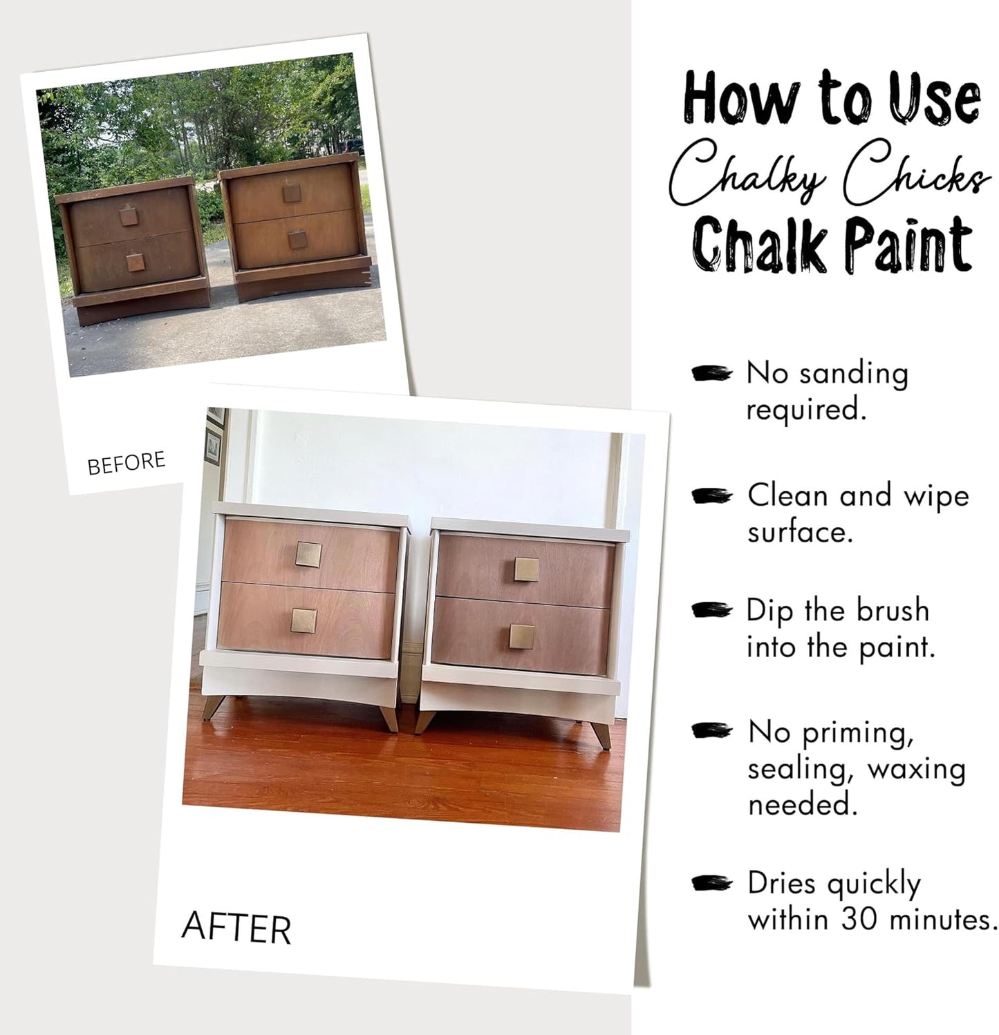 Chalky Chicks All-in-One Chalk Paint for Furniture or Cabinet - 4 Fl Oz - Matte Finish Shamrock (Dark Green) for Metal, Wood Furniture Paint - No Sanding All-in-One for Home Decor & Crafts, USA Made