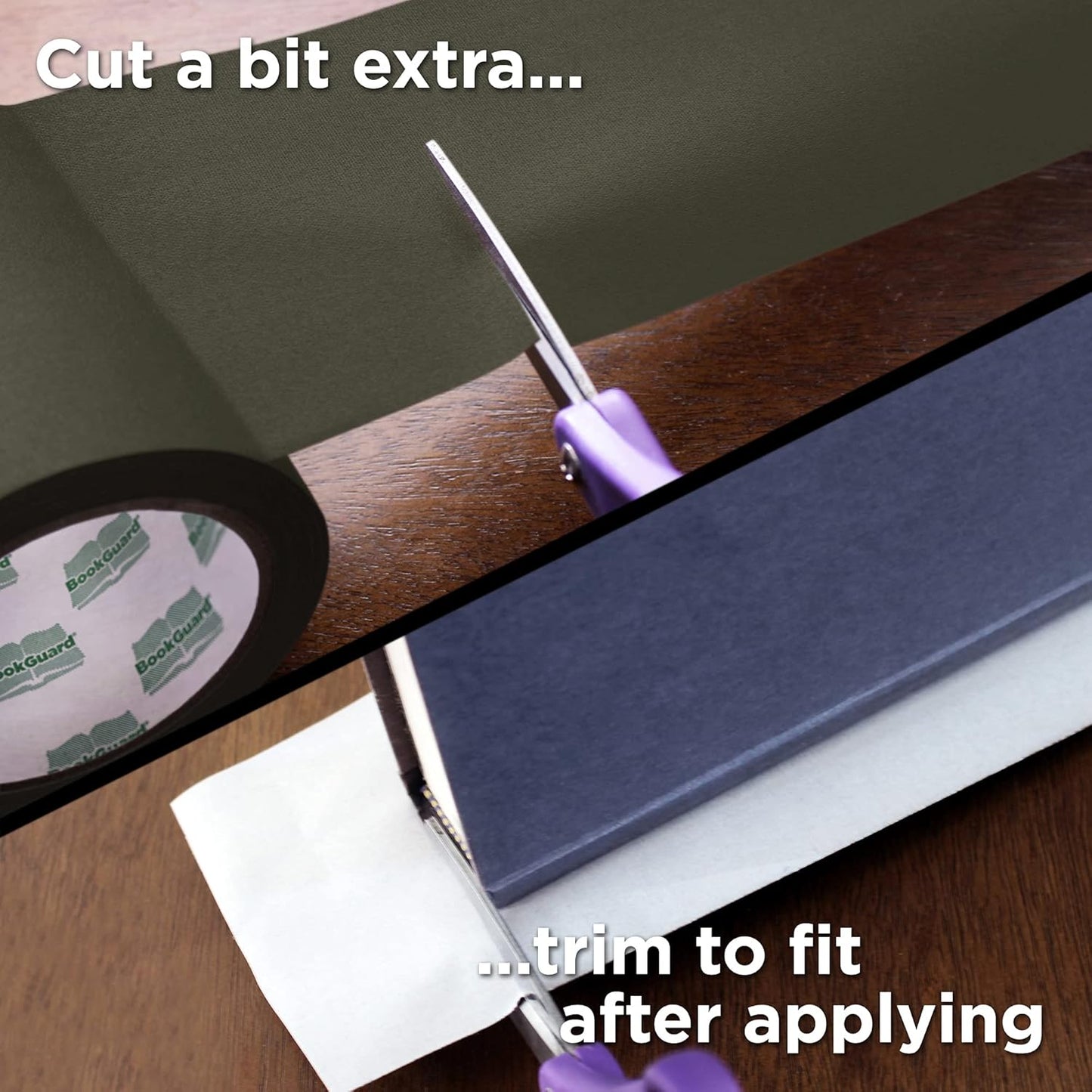 BookGuard 4 inch Premium Bookbinding Repair Cloth Tape, 15 Yard Roll, Olive