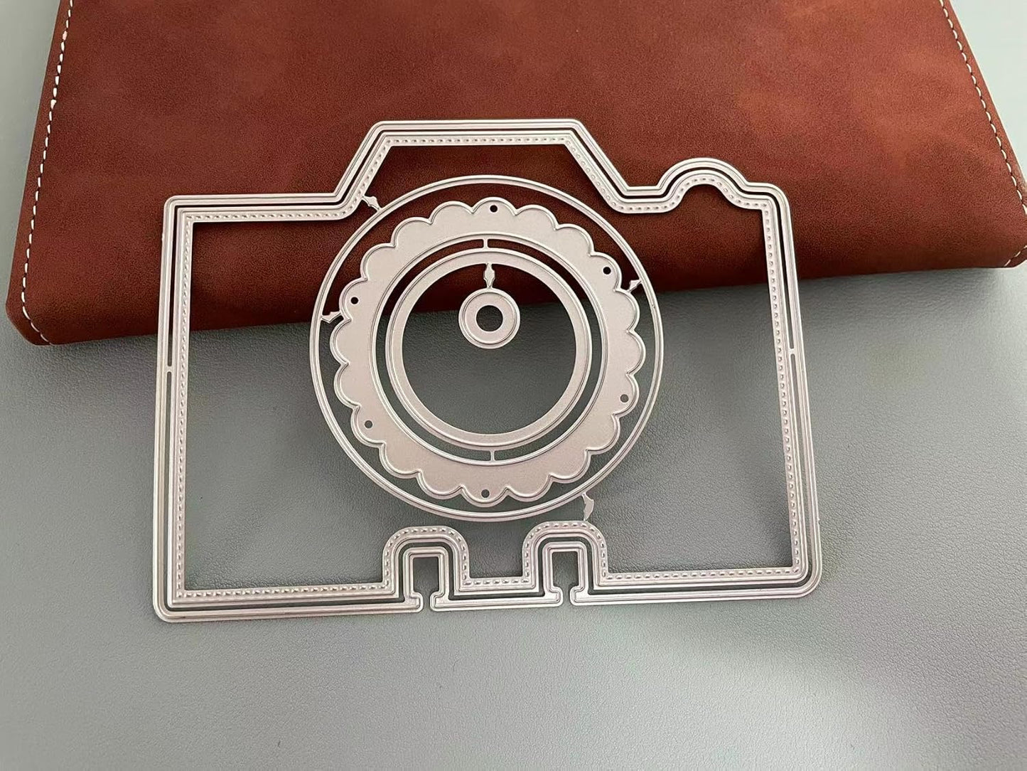 Mvchifay Cutting Dies Happy Birthday Holiday Thanks Greetings Metal Stencils Scrapbooking Tool Love Heart DIY Carbon Steel Embossing Template for Paper Card Making (Camera-10x12.8cm)