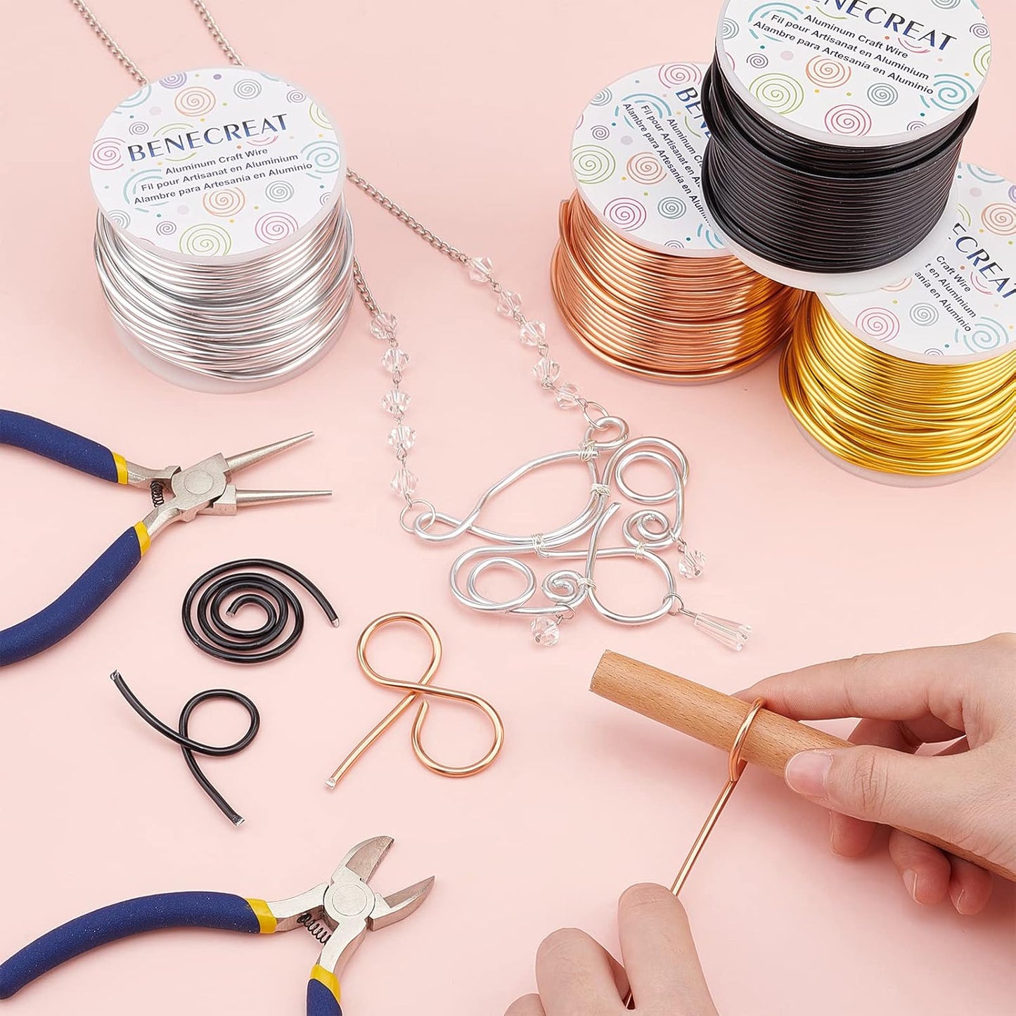BENECREAT 10 Gauge Jewelry Craft Aluminum Wire 80 Feet Bendable Metal Sculpting Wire for Craft Floral Model Skeleton Making, Garden (Copper Tone)