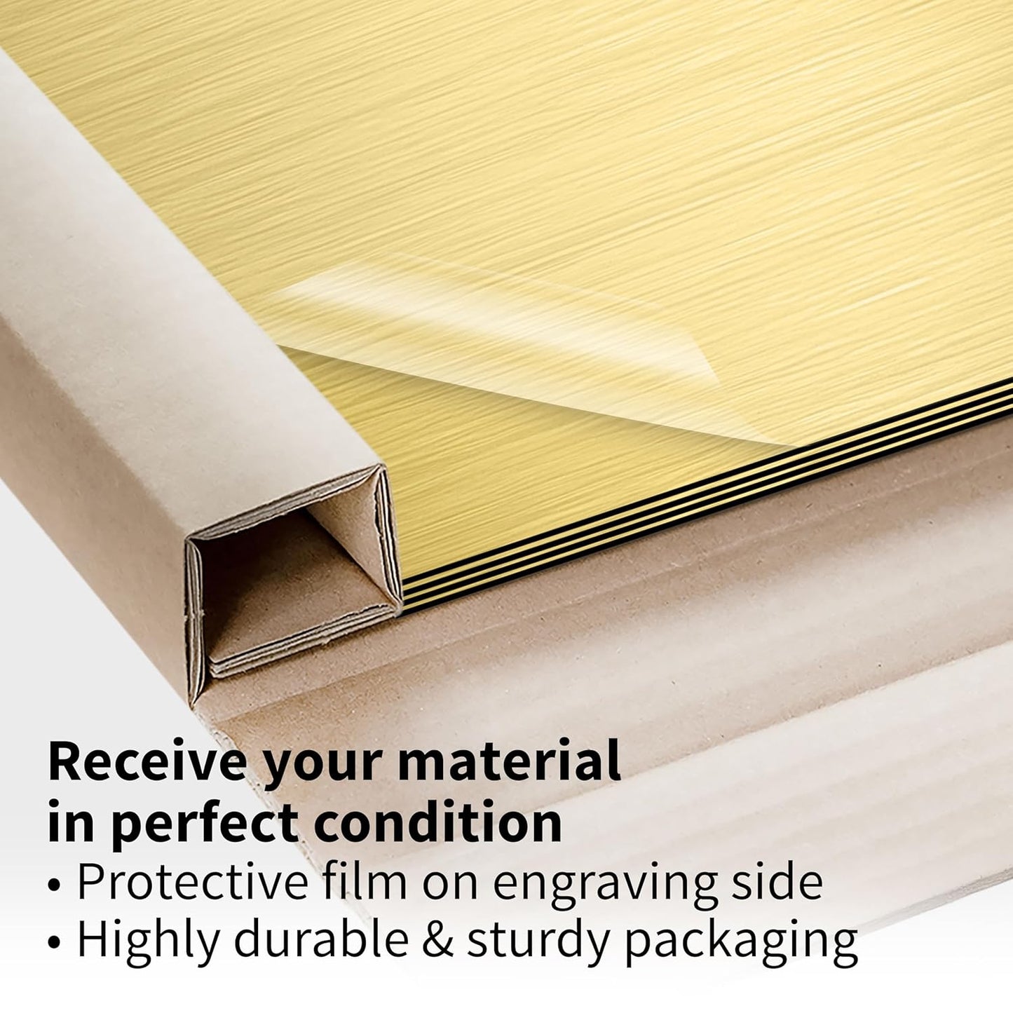 Trotec | Metallic Looking Acrylic Sheet | 12"x24"x1/8", 4 Pcs | Brushed Gold/Black | Metallic Finish - Scratch Resistant for Laser Engraving & Cutting,Printing,Glowforge,Name Plate | USA Made
