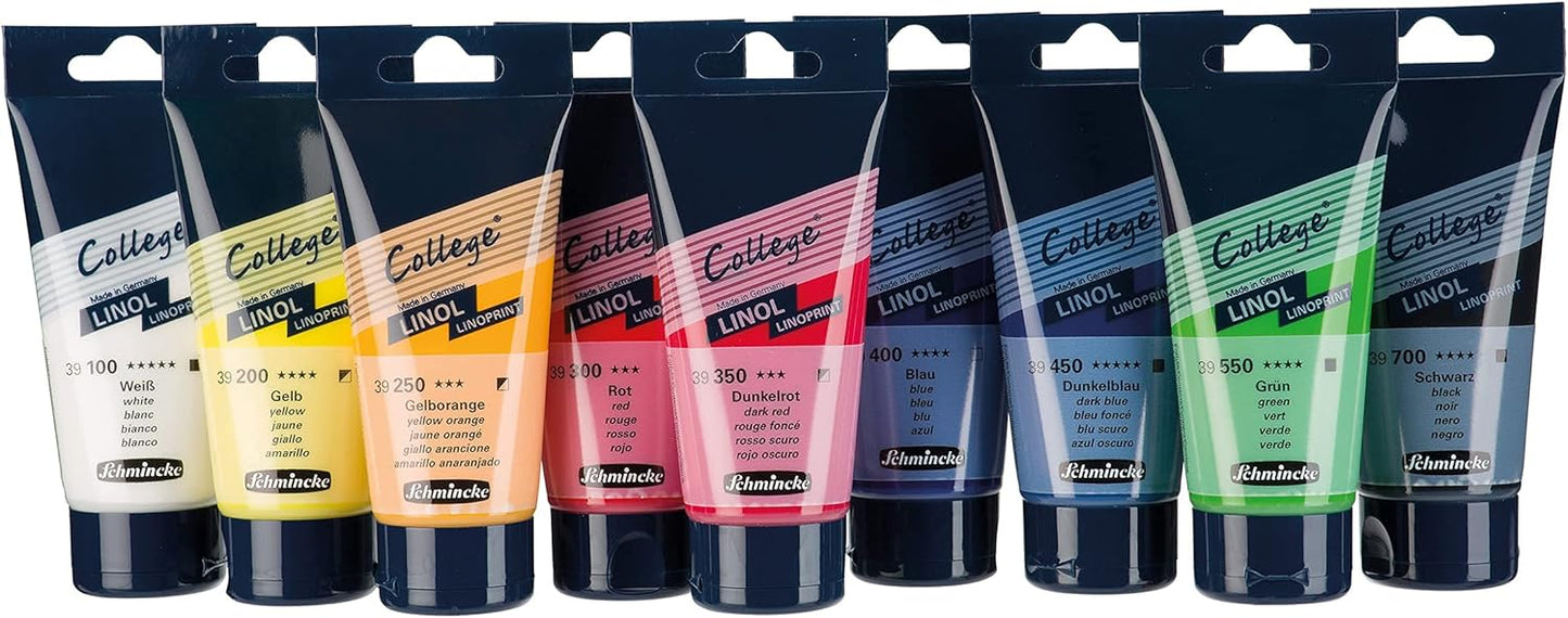 Schmincke - College Linol, Artists' lino Printing Inks, White in 75 ml Tube, 39100013, Low-Odour, Water-Based lino Printing Ink, lightfast, Even Print