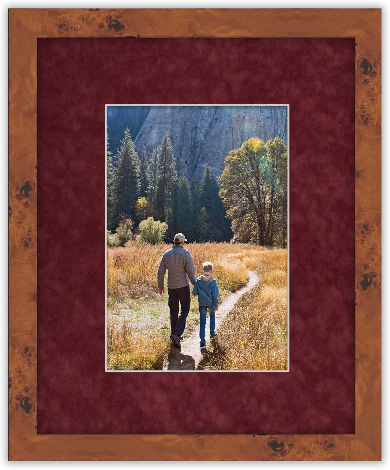 Pack of TEN 11x14 Mats Bevel Cut for 8.5x11 Photos - Acid Free Dark Red Suede Precut Matboards For Pictures, Photos, Framing - 4-ply Thickness