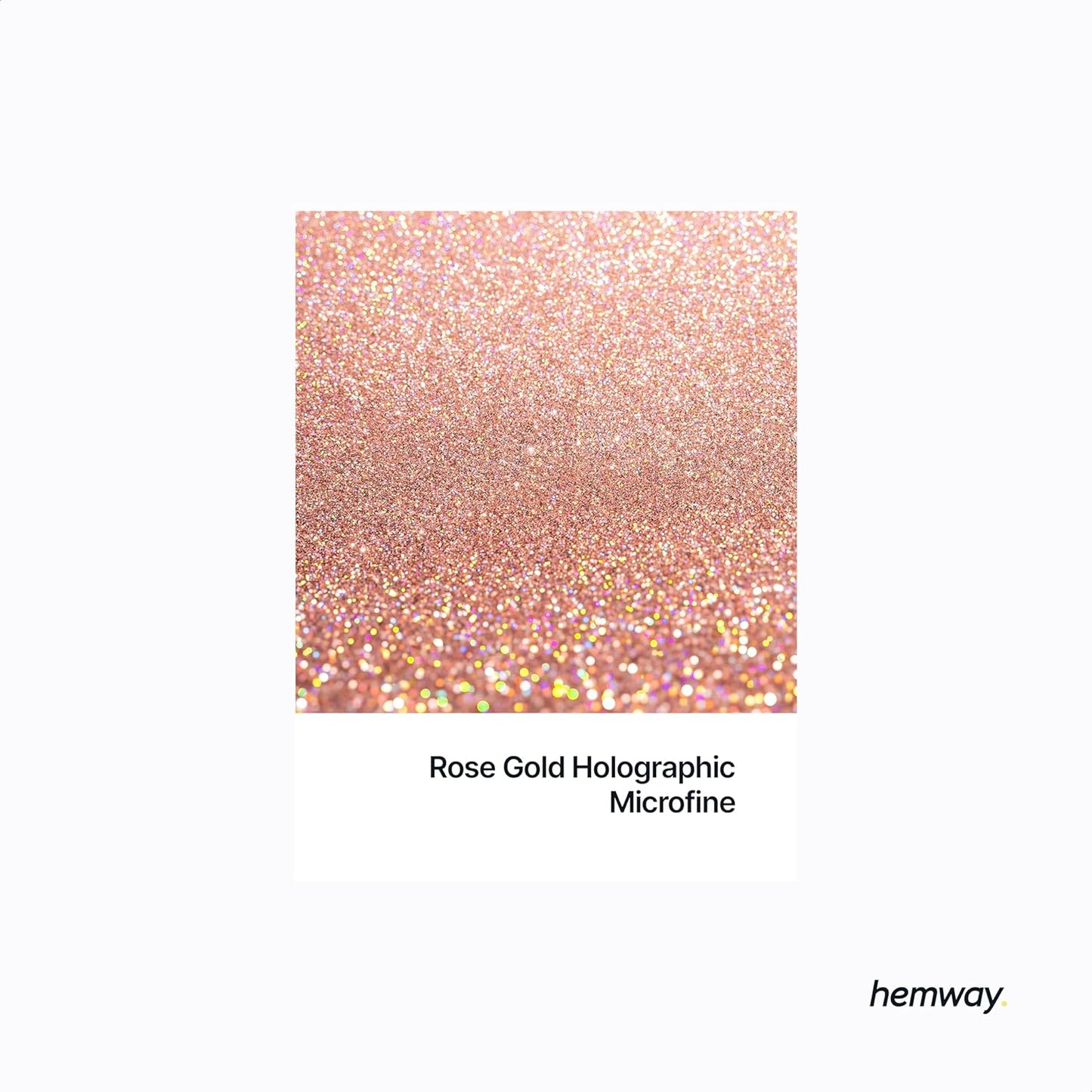 Hemway Polyurethane & Epoxy Resin Glitter 100g / 3.5oz Metallic Crystal Flake Additive for Flooring Jewelry Tumblers Glass Pigment - Microfine (1/256" 0.004" 0.1mm) - Rose Gold Holographic