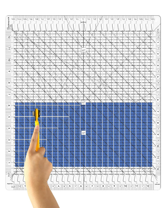 Quilting Ruler- 12.5 * 12.5" Slotted Rulers for Quilting and Sewing Quilt Strip Rulers for Fabric Precise Cutting