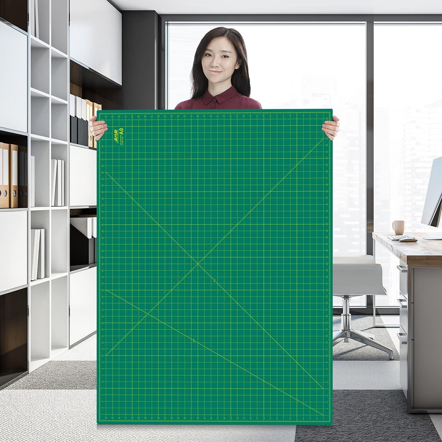 ArtAt Self Healing Cutting Mat: 48″x 36″ Green Double Sided PVC Non-Slip 5 Layers Craft Mat for Maximum Healing - Great for Sewing & Quilting & Scrapbooking and Craft & Art Projects…