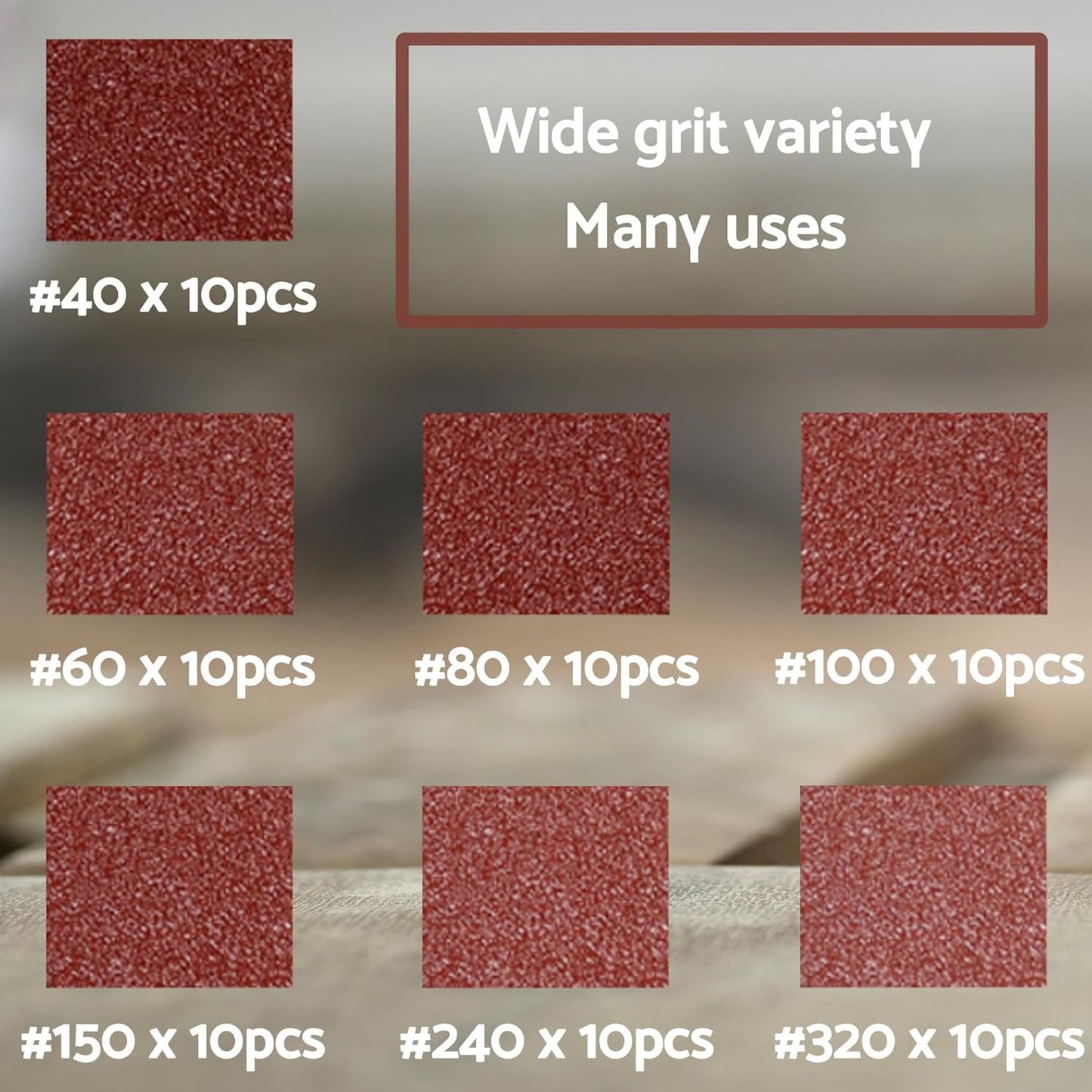 S&F STEAD & FAST Mouse Sander Sandpaper 70pcs, 40 60 80 100 150 240 320 Grit Mouse Sanding Pads, Ryobi Sander Replacement Pad, Detail Sand Paper with Tack Cloth