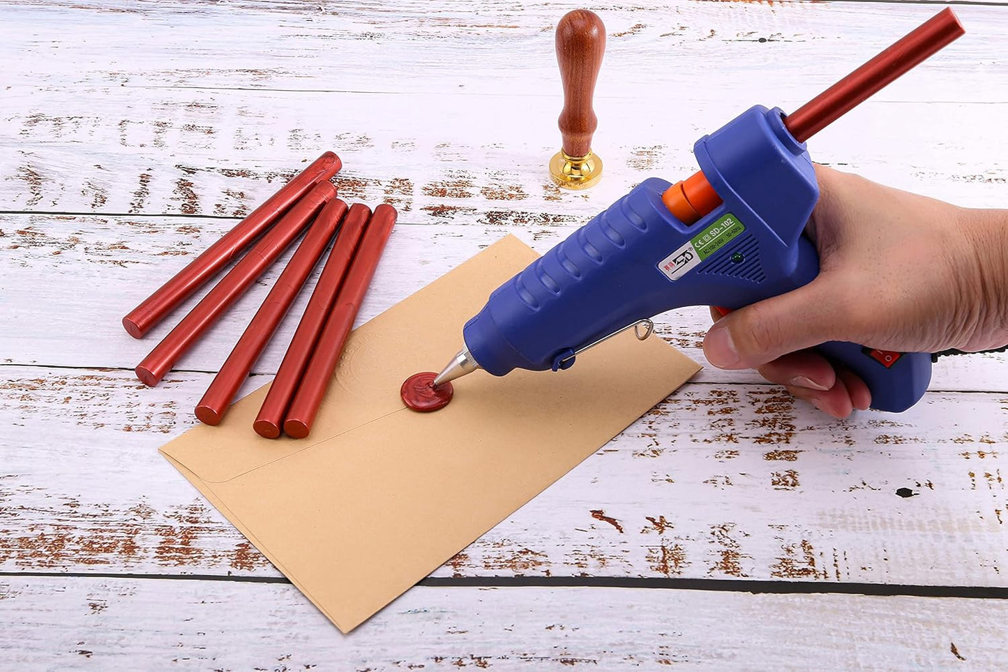 Yoption 15 Pieces Glue Gun Sealing Wax Sticks for Wax Seal Stamp, Great for Wedding Invitations, Envelopes, Cards, Christmas Gift Ideas, Wine Packages (Wine Red)