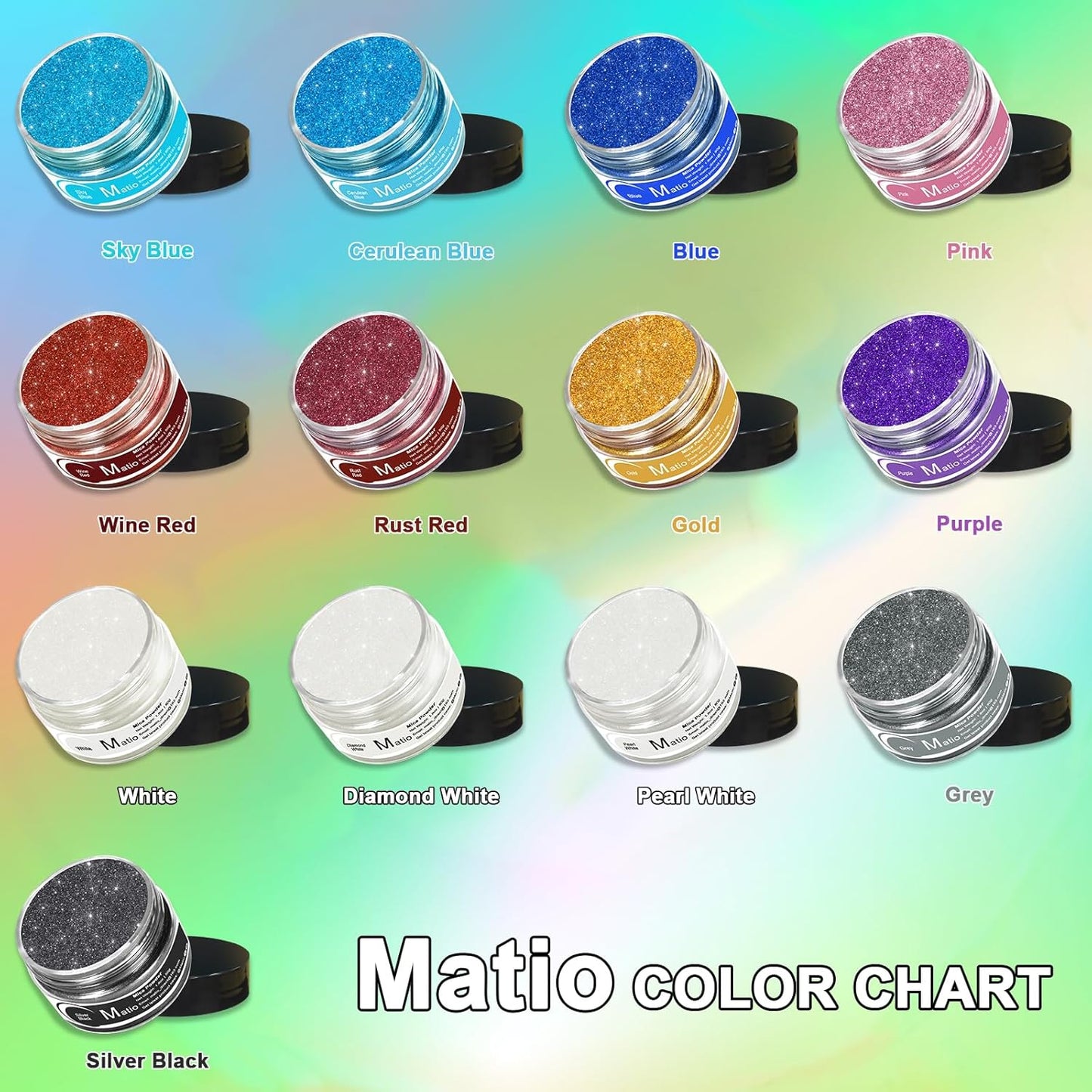 Matio Grey Mica Powder for Epoxy Resin, 1.8oz/ 50g Pearlescent Effect Mica Powder Natural Color Pigment for Soap Making, Bath Bomb, Candle Dye, Resin Craft, Paint, Nails Art, Jewelry, Slime Pigment