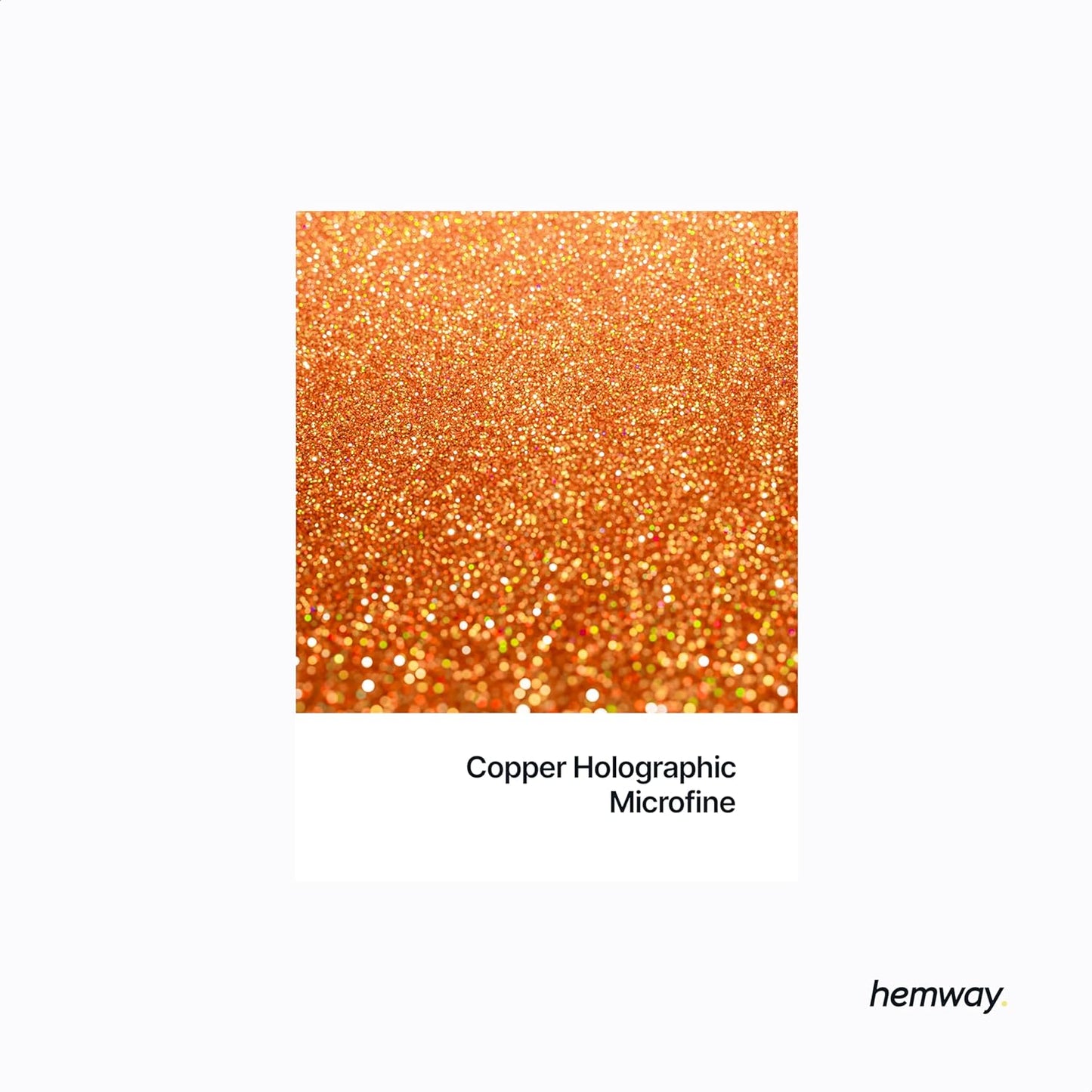 Hemway Polyurethane & Epoxy Resin Glitter 100g / 3.5oz Metallic Crystal Flake Additive for Flooring Jewelry Tumblers Glass Pigment - Microfine (1/256" 0.004" 0.1mm) - Copper Holographic