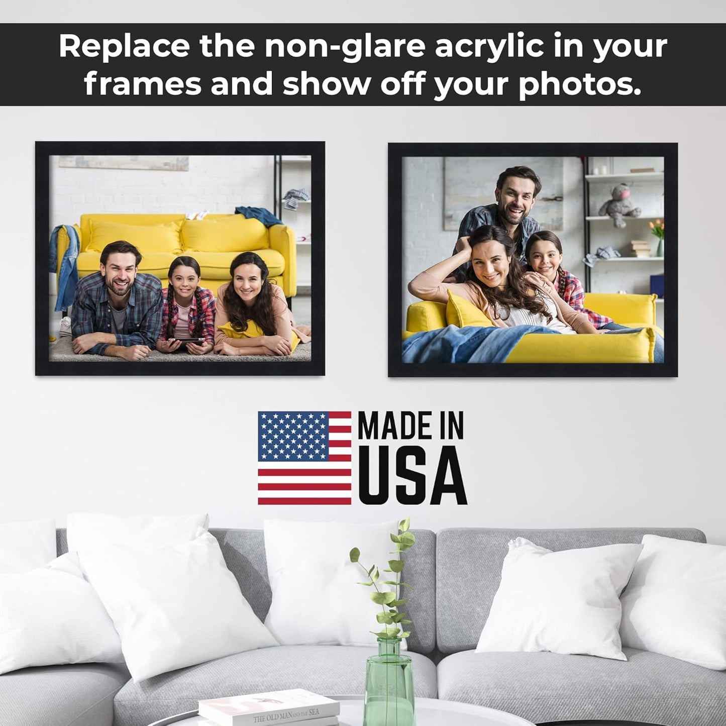 CountryArtHouse Non-Glare Acrylic Replacement for 11x20 Picture Frame, Replacement Plexiglass for 11x20 Photo Frame, UV-Resistant Non-Glare Acrylic Cover Sheet