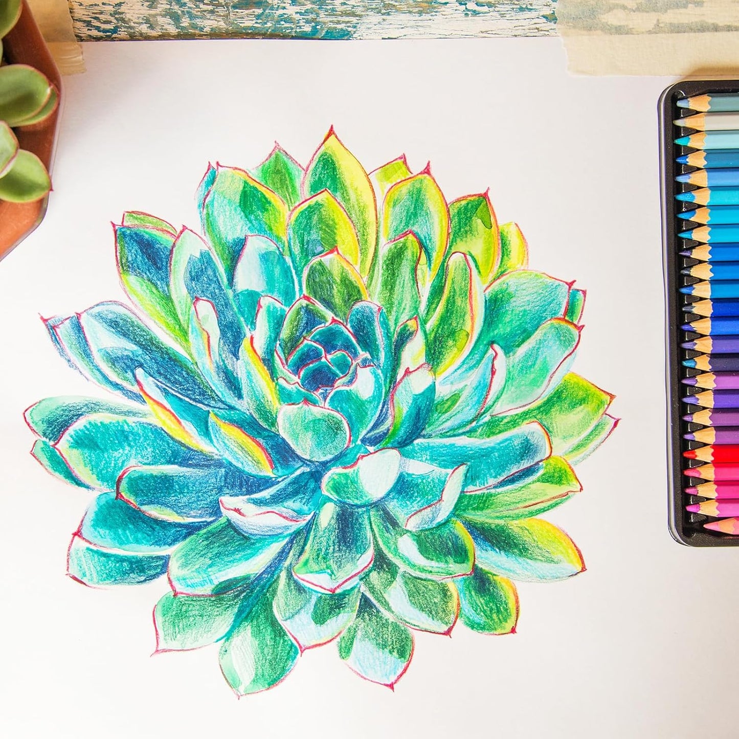 PATIKIL Watercolor Pencil, 6Pcs Water Soluble Pencils for Blending, Coloring, Sketch Drawing, Painting, Emerald Green
