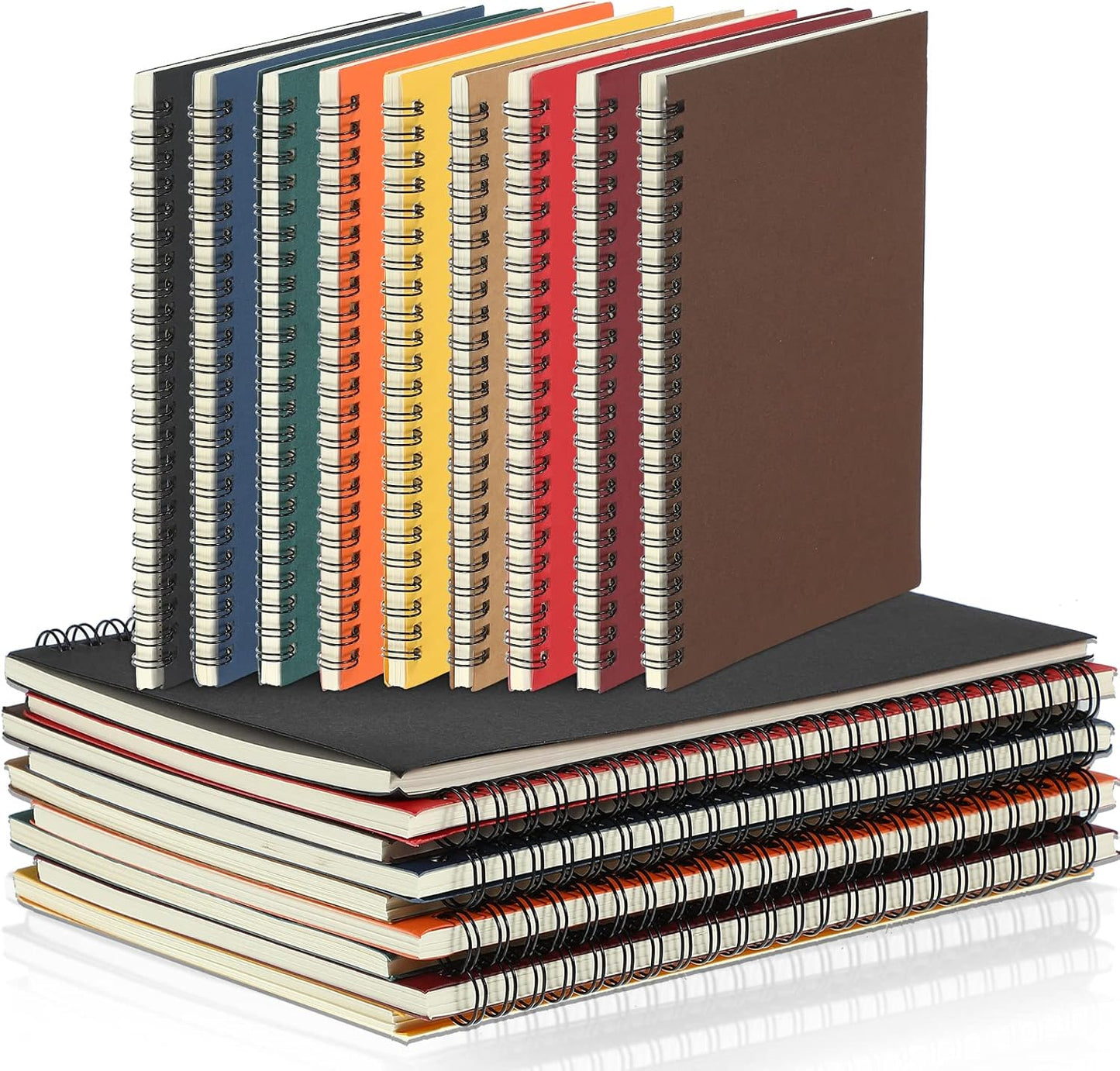 Yahenda 18 Pcs Spiral Notebook Bulk A5 Journal Lined 8.3'' x 5.5'' Writing Composition Paper Small Notepad Subject Notebook for Students Office Business Back to School Supplies (Multi Color)