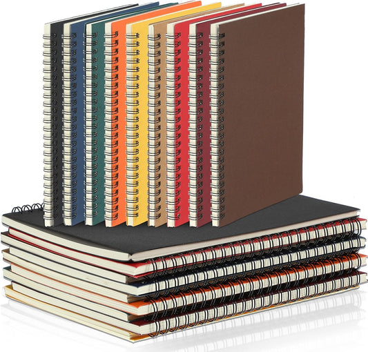 Yahenda 18 Pcs Spiral Notebook Bulk A5 Journal Lined 8.3'' x 5.5'' Writing Composition Paper Small Notepad Subject Notebook for Students Office Business Back to School Supplies (Multi Color)
