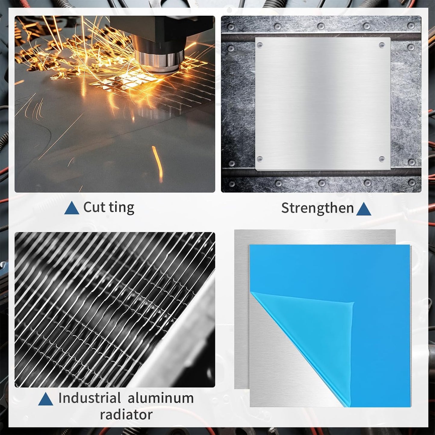 Amyhill 12 Pcs 6061 T651 Aluminum Sheet Metal 12 x 12 x 1/64 (0.02") Inch Thin Flat Aluminum Plate Panel Covered with Protective Film, Welding Practice Heat Treatable for Crafting Industry