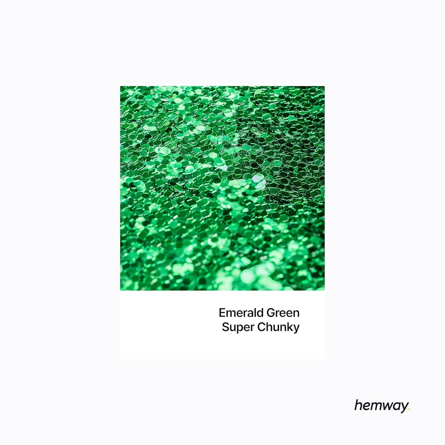 Hemway Polyurethane & Epoxy Resin Glitter 100g / 3.5oz Metallic Crystal Flake Additive for Flooring Jewelry Tumblers Glass Pigment - Super Chunky (1/8" 0.125" 3mm) - Emerald Green