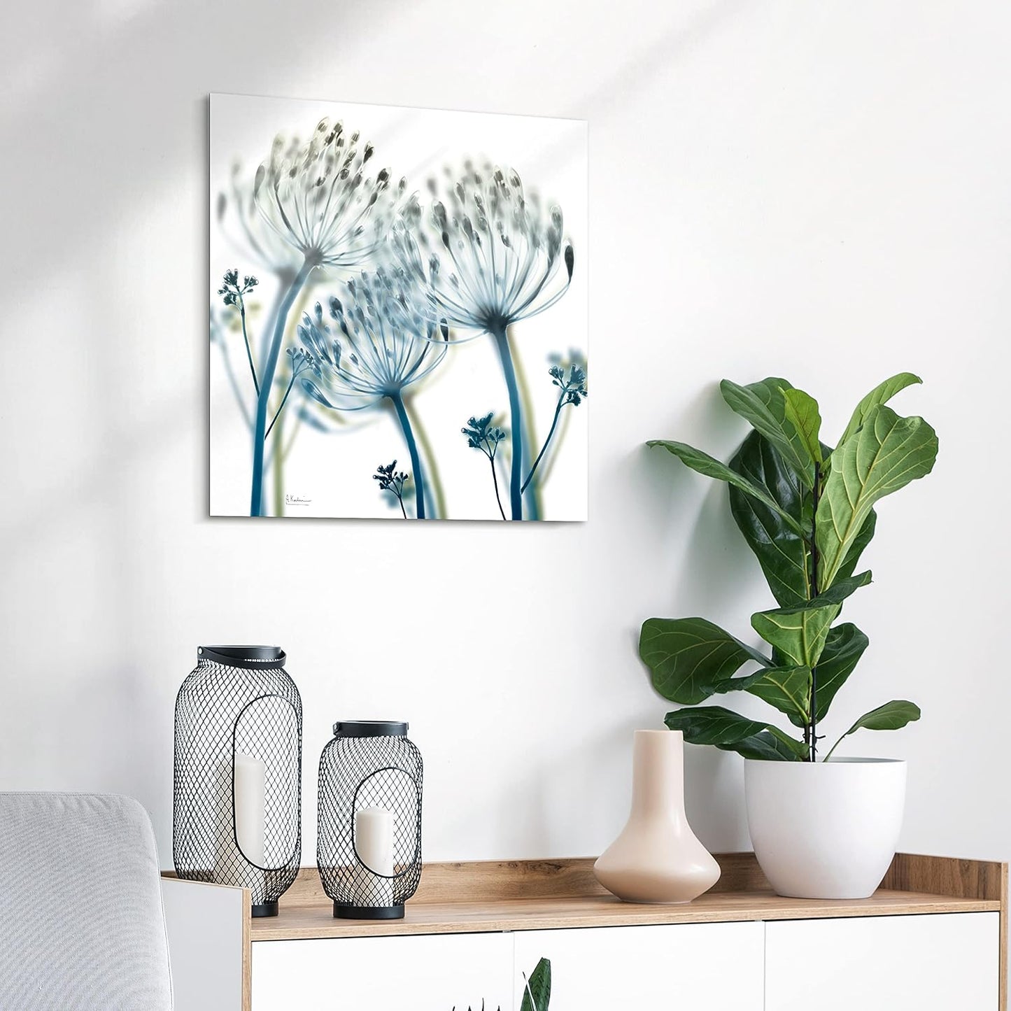 Empire Art Direct Frameless Free Floating Tempered Glass Panel Graphic Wall Art Ready to Hang, 24" x 24", Unfocused Beauty 2