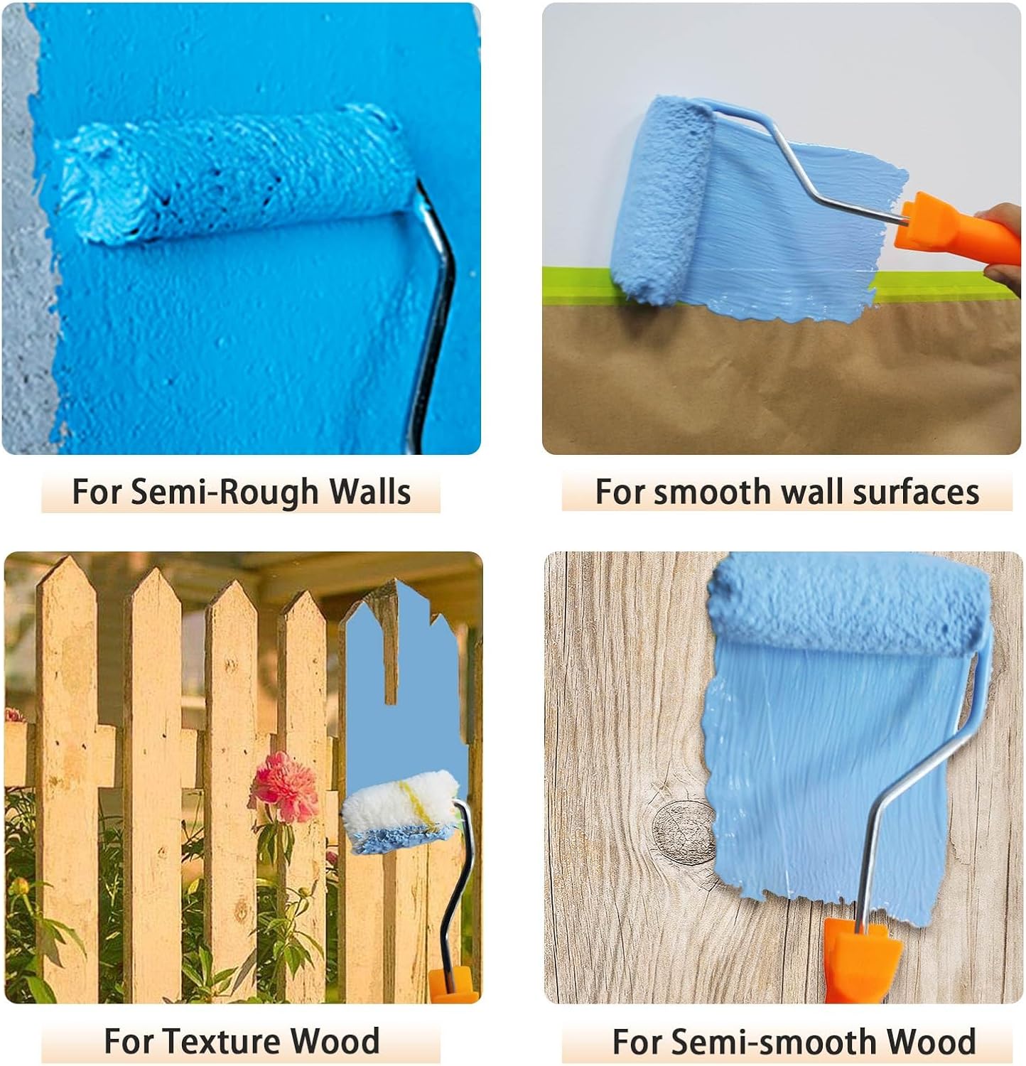 10 Pieces Paint Roller Cover, 6 inch Microfiber Roller Covers, Washable Covers for Roller Frame, House Painting Supplies, Naps for Paint Roller Brush for Painting Walls Ceilings