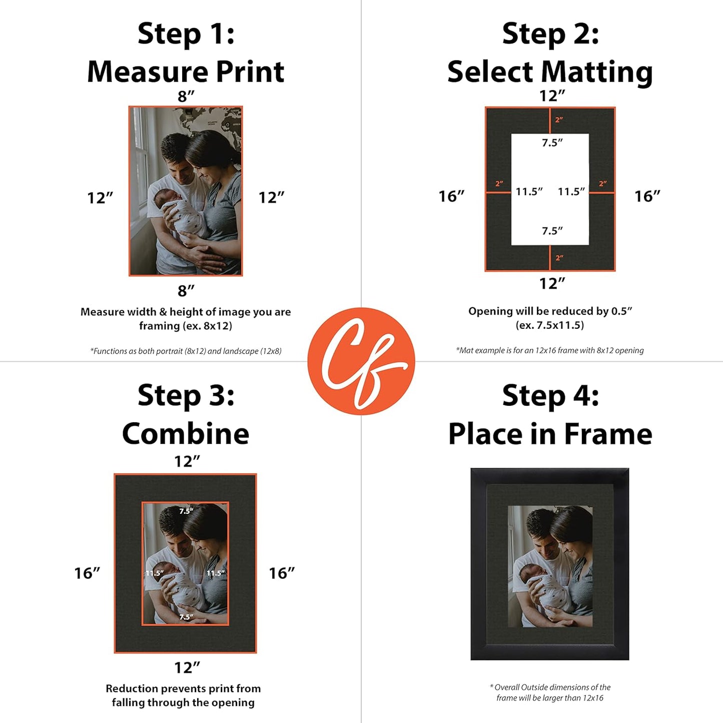 Craig Frames B404 Pre-cut Mat Board for 14x18 Print, 18x24, Textured Black