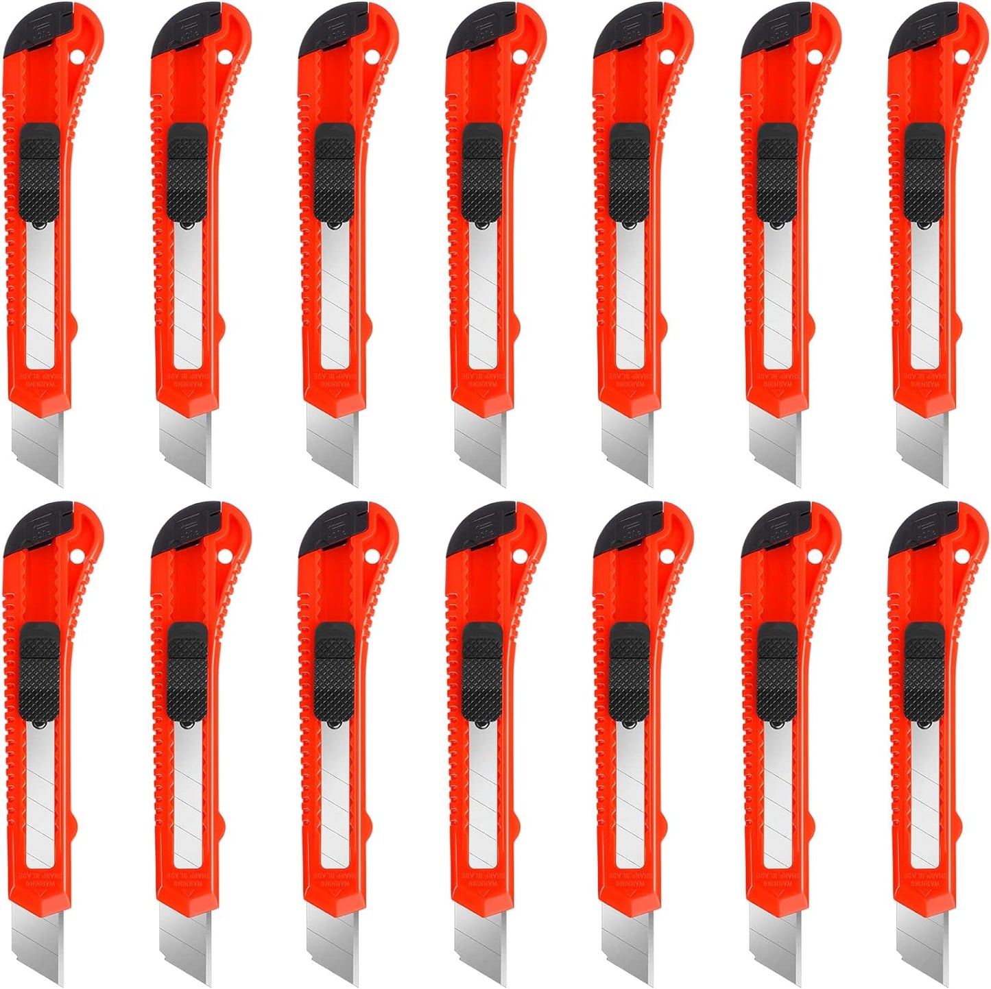 DIYSELF 14 Pack Box Cutter Retractable, Box Cutter Knife with 18mm Wide Utility Blades, Sharp Utility Knife Retractable, Box Cutters for Office, Home, Arts Crafts, Hobby, Cardboard, Paper