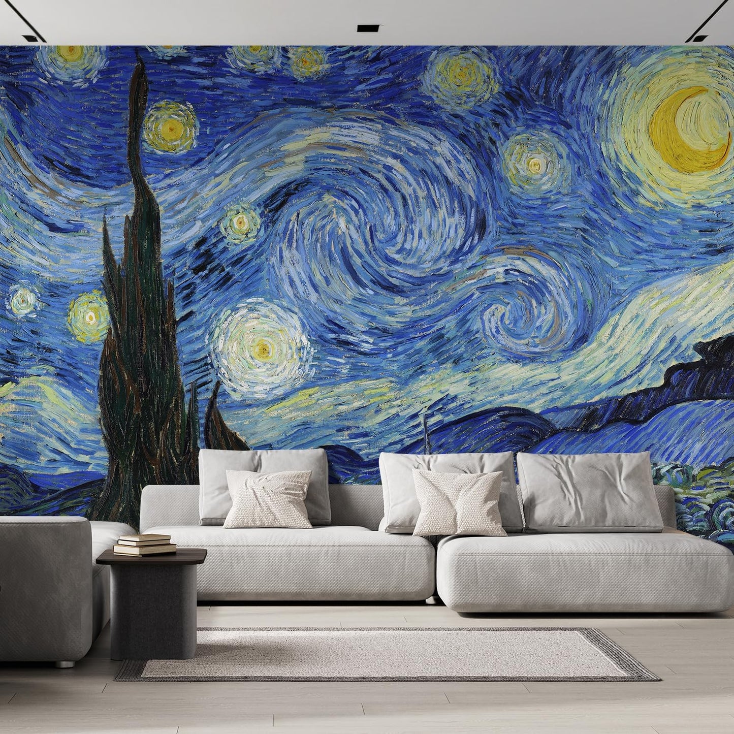 wall26 Starry Night by Vincent Van Gogh Dutch Impressionism 20th Century Artist Peel and Stick Large Wall Mural, Removable Wallpaper, Home Decor - 120x168 inches