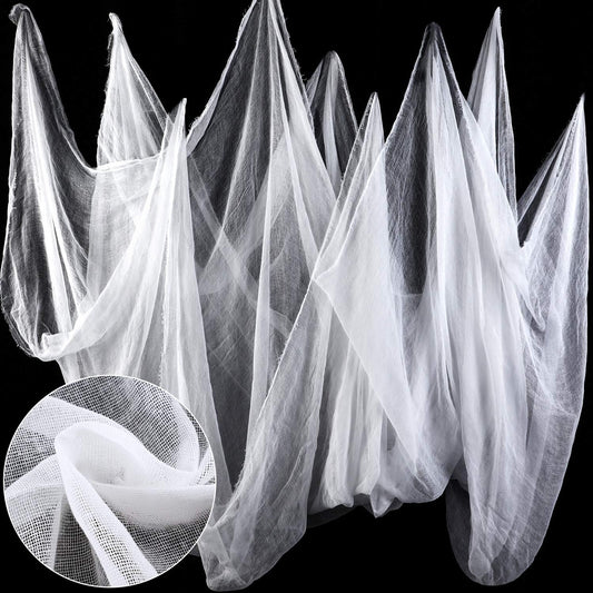 Boao Halloween Cheese Cloth 85 x 197 Inch White Cheesecloth Roll for Crafts Large Cotton Muslin Gauze Fabric for Halloween Outdoor & Indoor Spooky Decoration