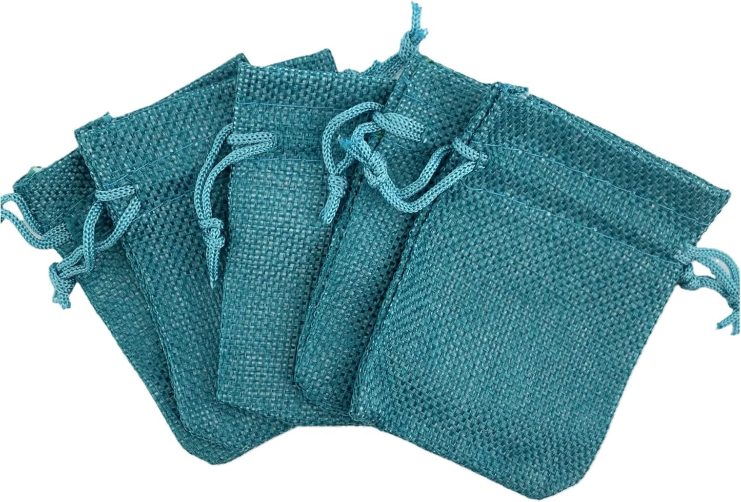 Palmhomee Pack of 25 Burlap Gift Bags with Drawstring Linen Jewelry Pouches Wedding Hessian Jute Bags for Birthday Jewelry and Treat Pouches Party Wedding Favors Gift Art and DIY Craft (2.8x3.6 Inch, Peacock Blue)